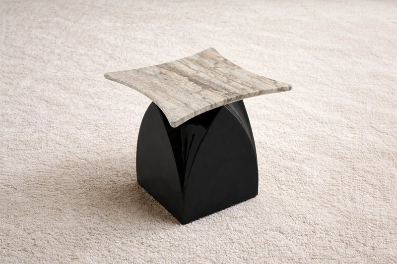 ARCH Side Table - Travertine by hm-LI Studio | The Oblist