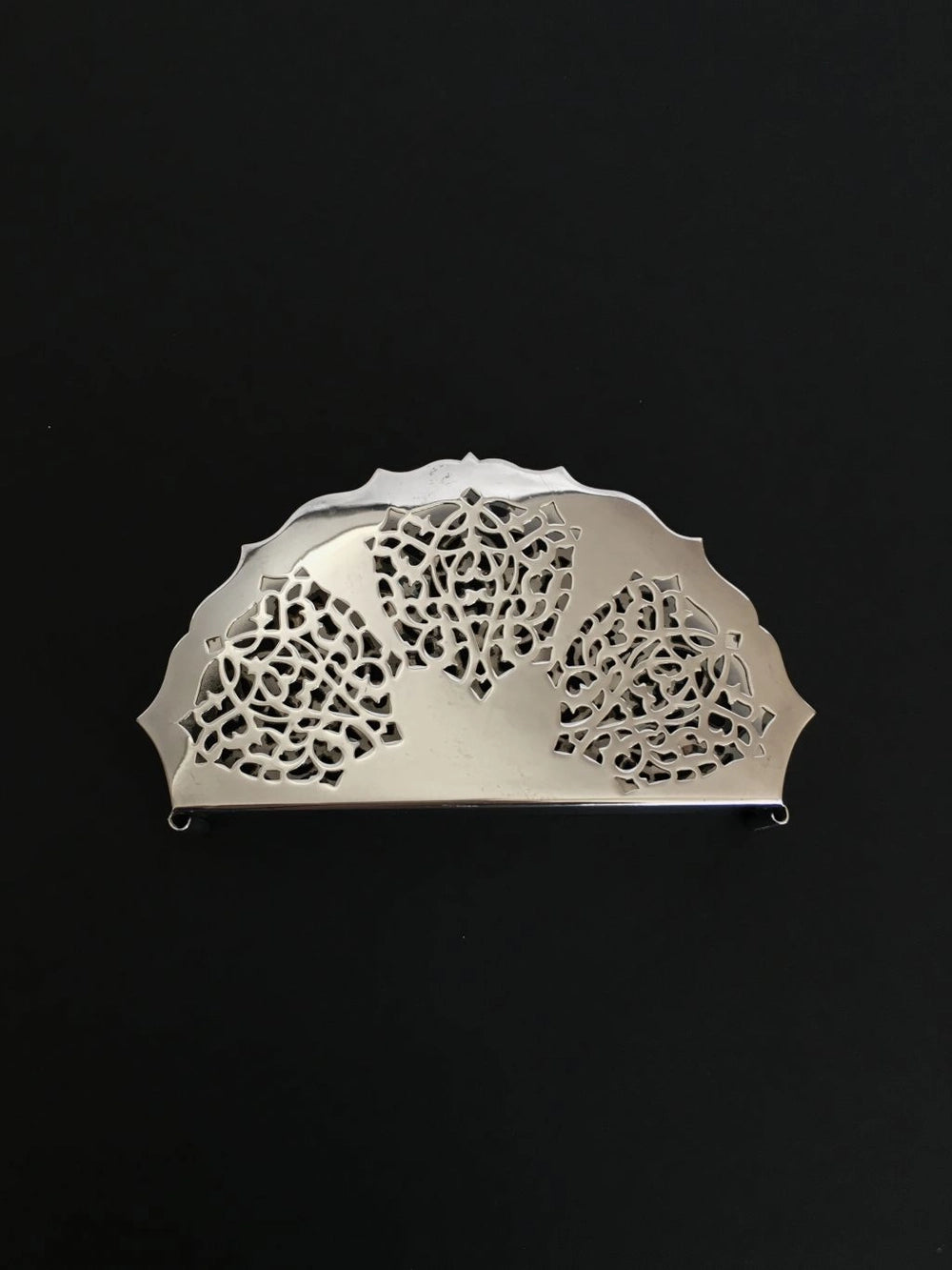 Vintage Silver-Plated Cutwork Napkin Holder by Blisse | The Oblist