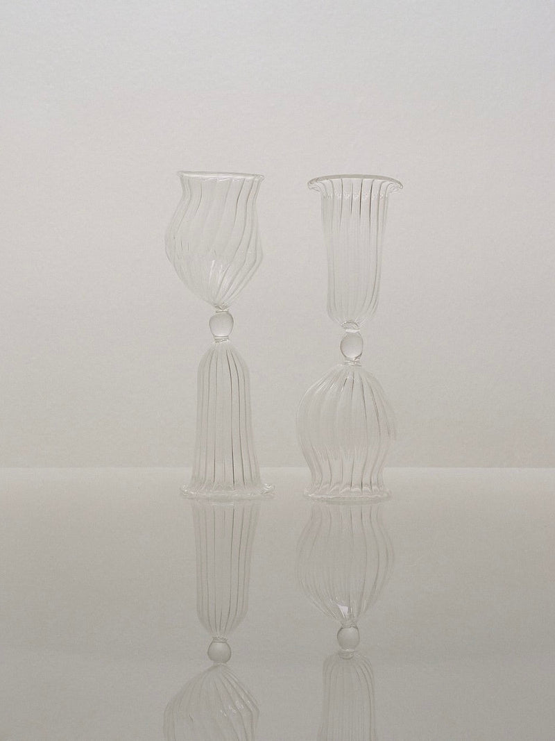 Cléodore Glass - Set Of Two — close-up of ribbed glass design