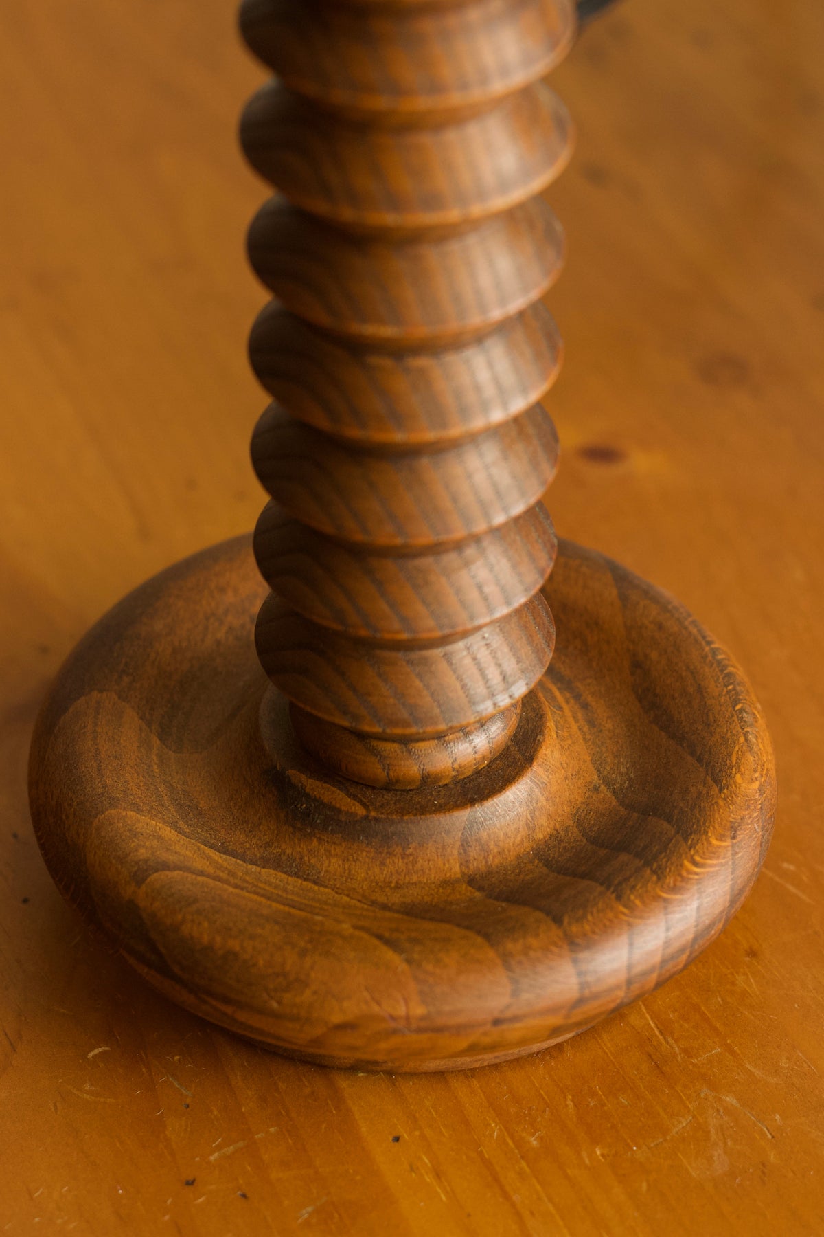 French Art Deco Geometric Wood Table Lamp — lifestyle setting
