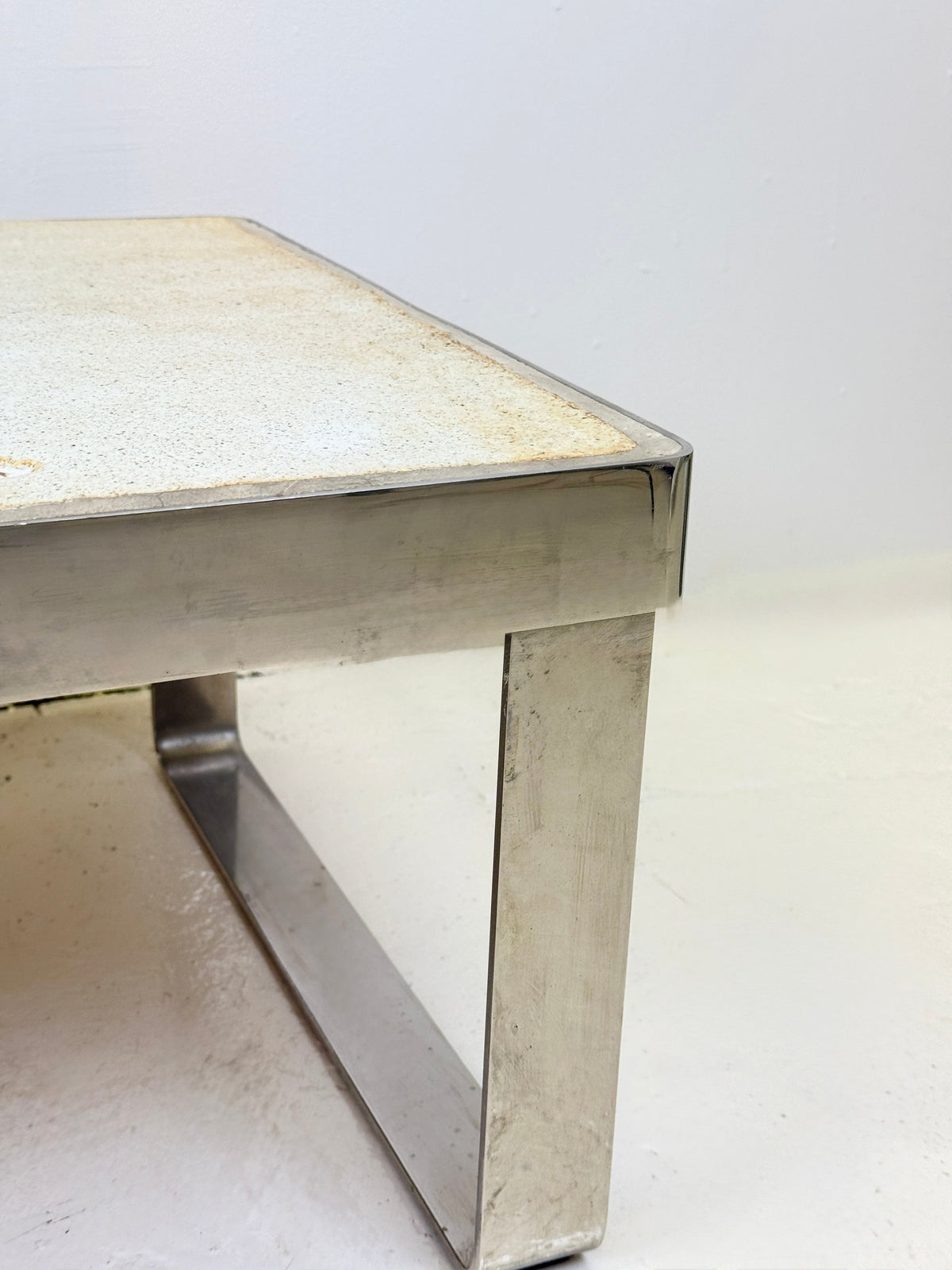 Ceramic and Chrome Coffee Table — Jean Gregorieff — in context