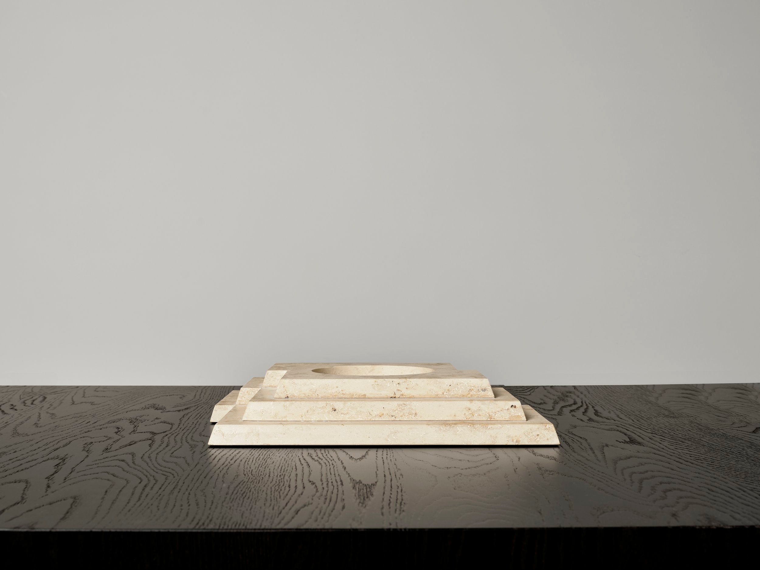 Taes Bowl — top view of layered cream stone design