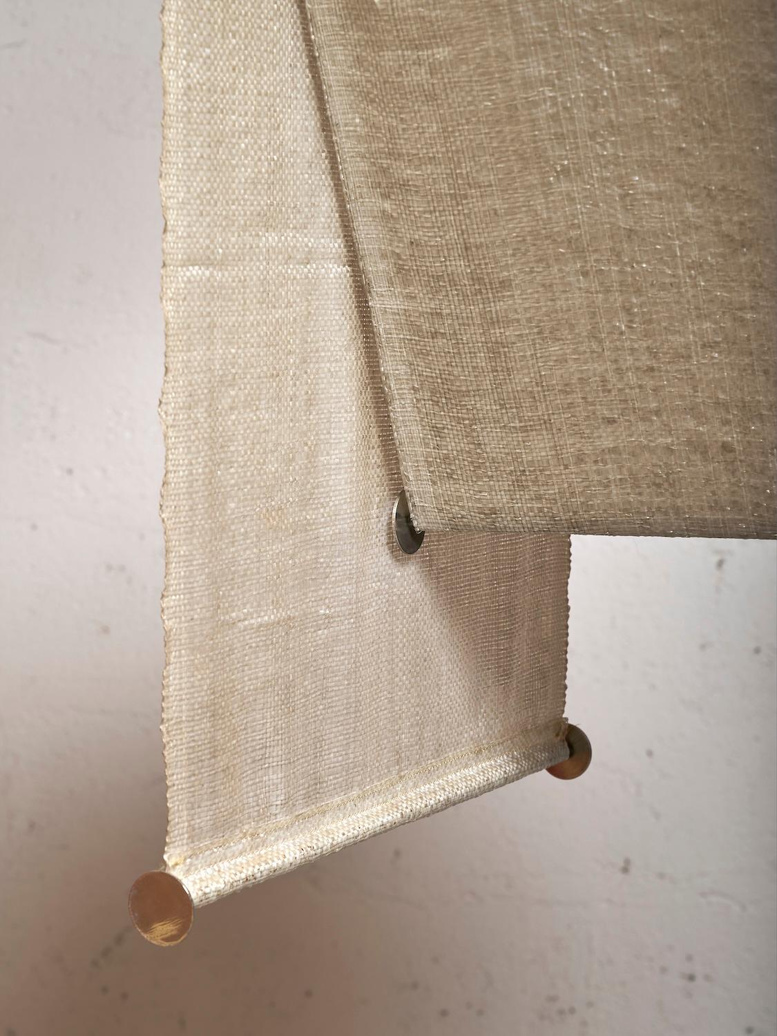 Teli Pendant in Fabric and Metal — close-up