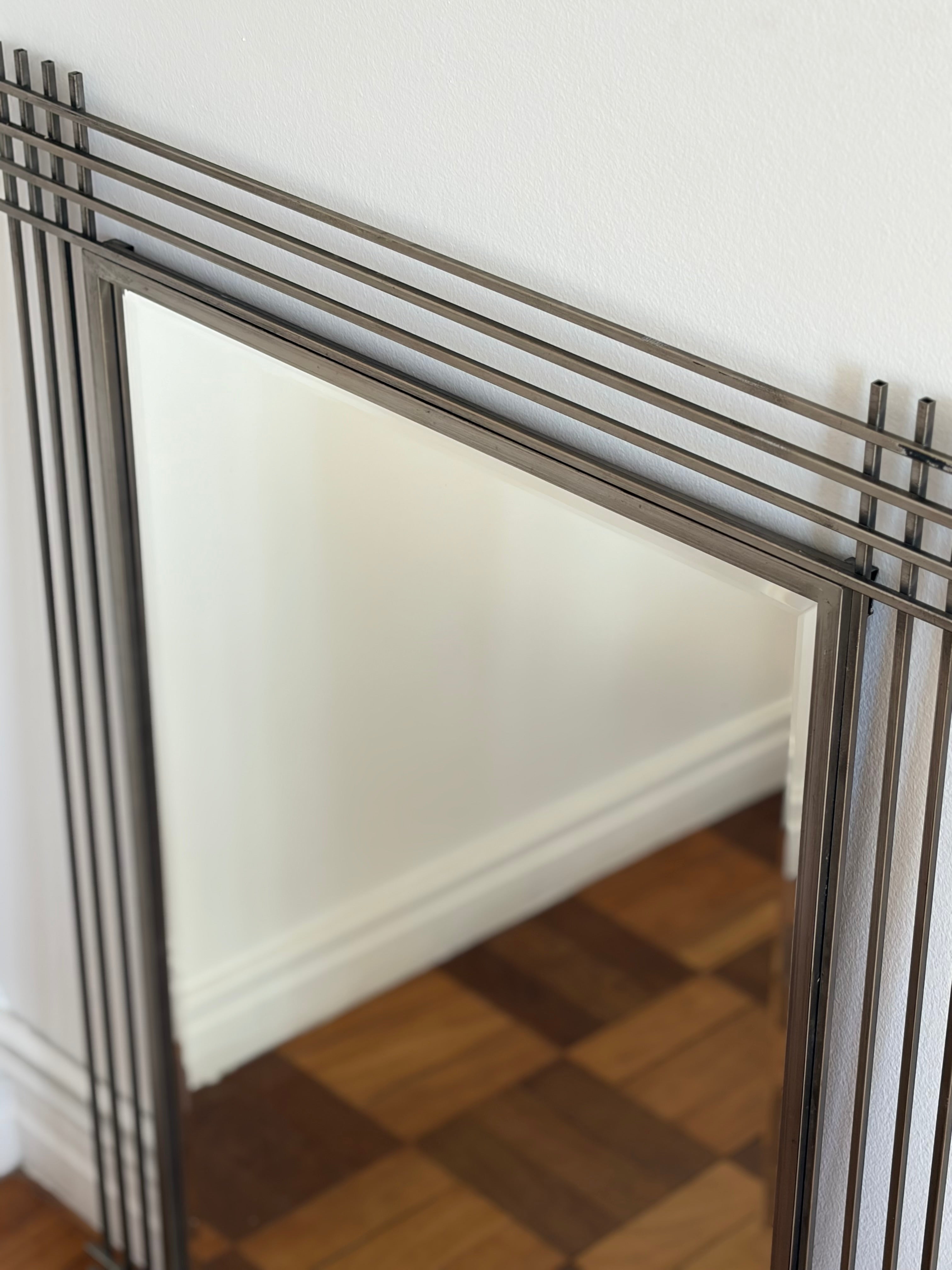 Large Architectural Wall / Floor Mirror, Italy, 1970s — detail view