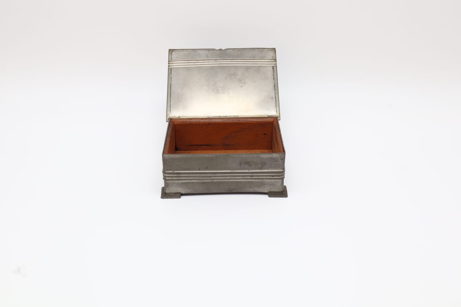 Art Deco Stepped Pewter Box – Germany, c. 1930 — lifestyle setting