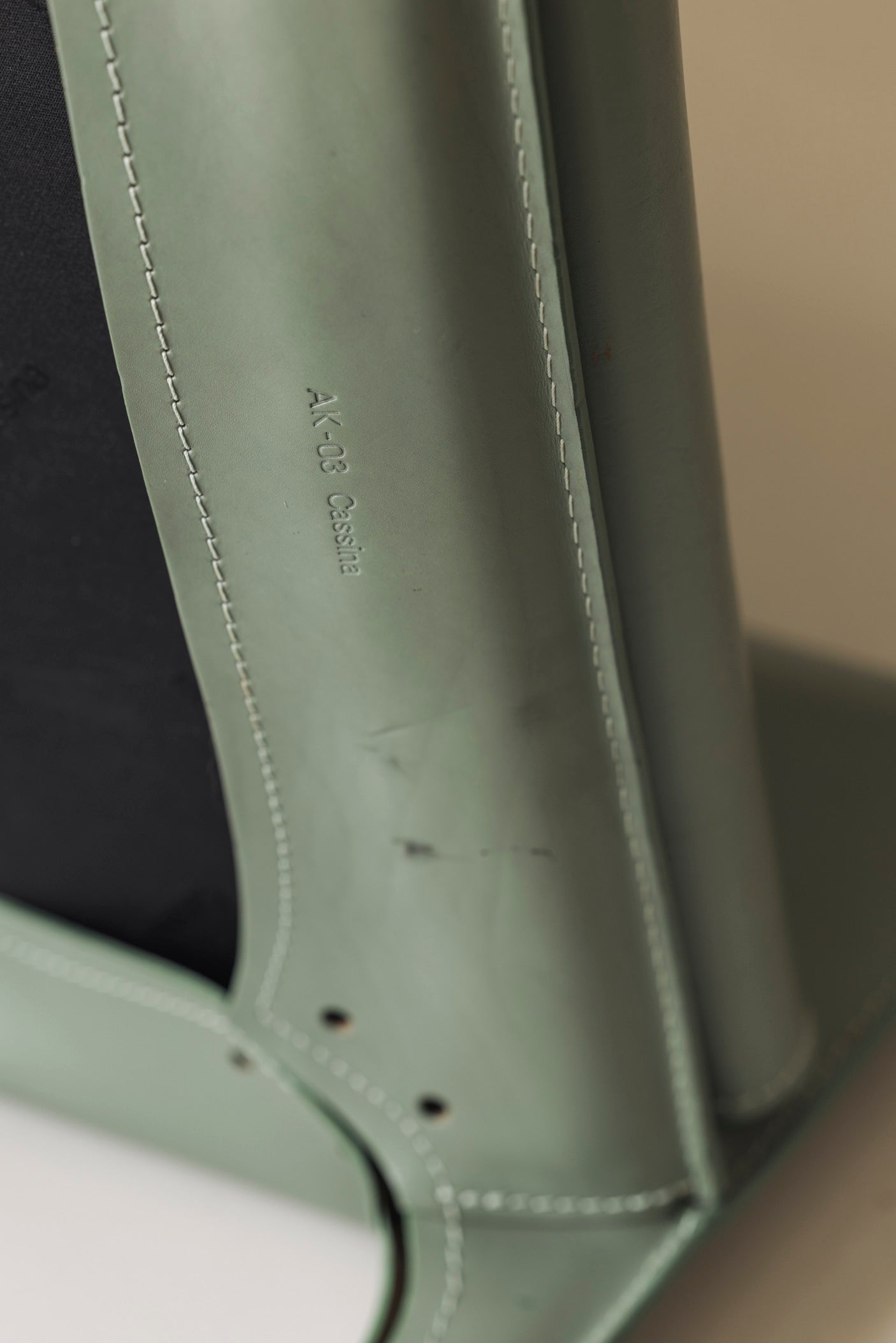 Rare Set of 8 CAB 414 Armchairs by Mario Bellini for Cassina – Sage Green Saddle Leather — view 9