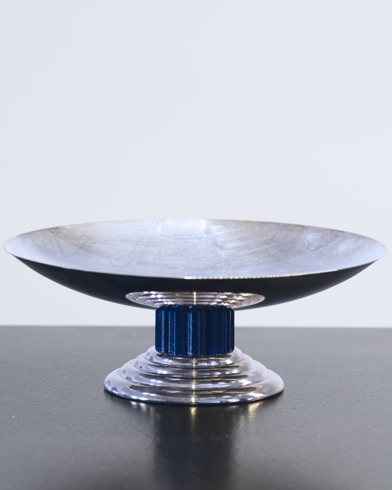Maison Puiforcat, Silver-Plated Tazza after Jean Puiforcat, Art Deco Style, France, c.1990 — side angle