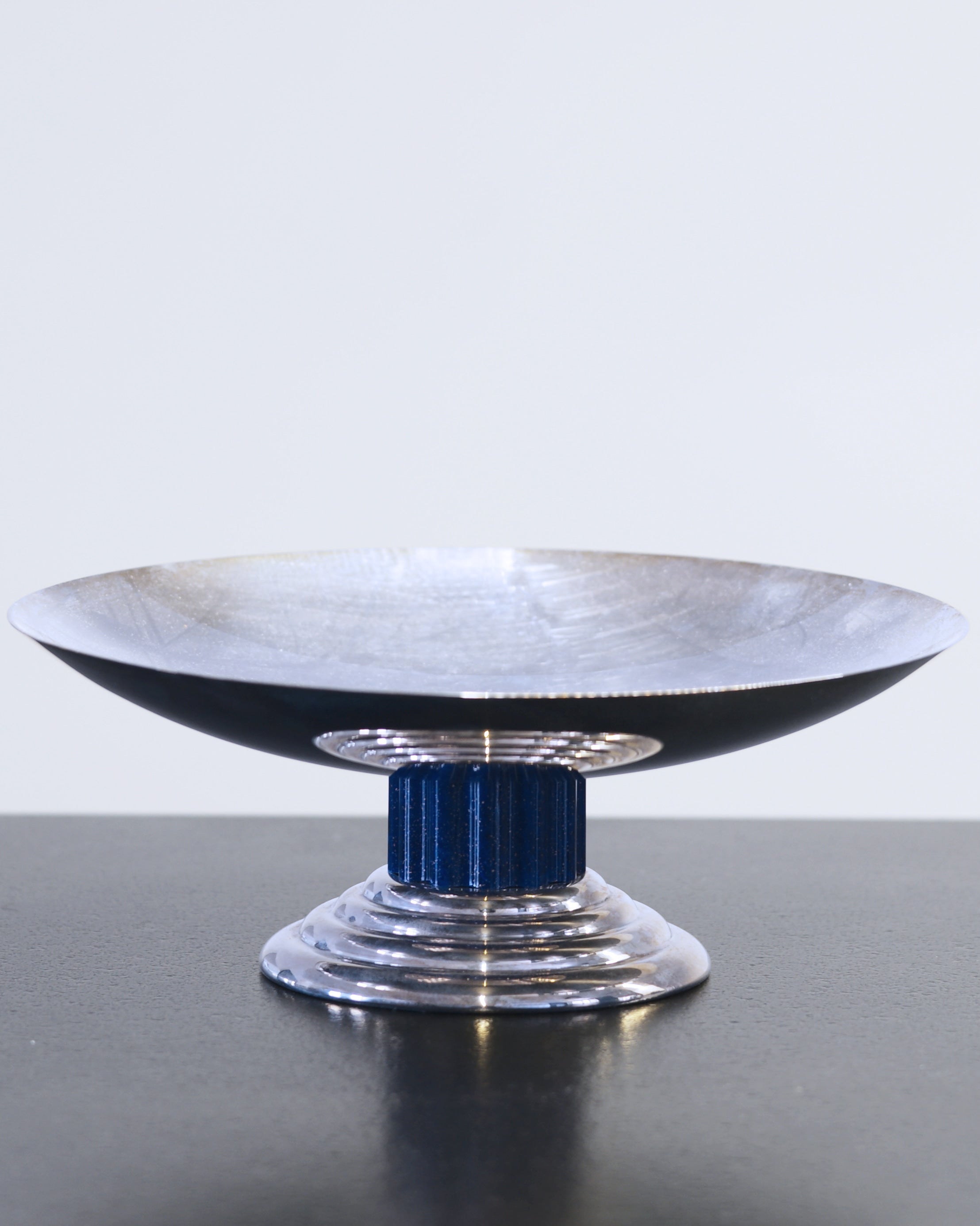 Maison Puiforcat, Silver-Plated Tazza after Jean Puiforcat, Art Deco Style, France, c.1990 — side angle