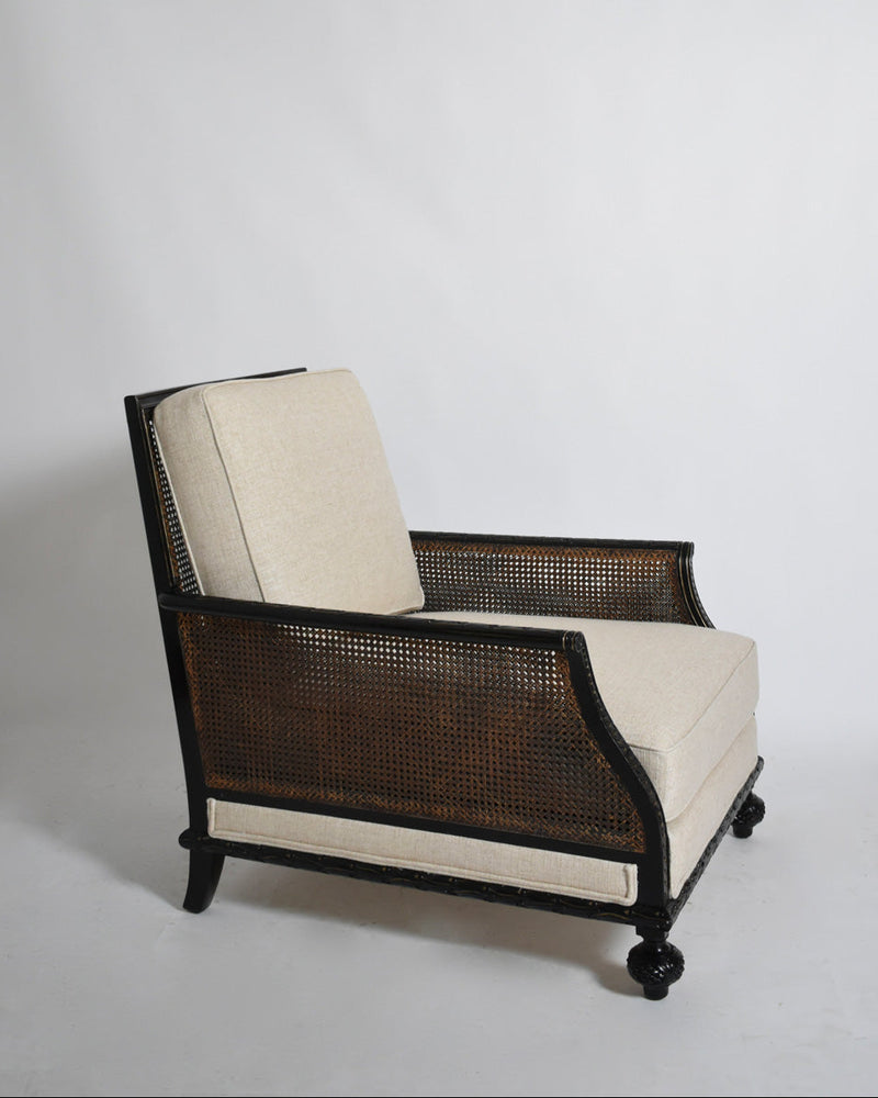 Canning and carved wood armchair, XIXth c. by Barracuda Interiors | The Oblist