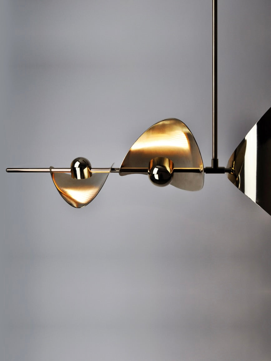 Bonnie Config 5' Pendant Light — side angle showing brass and metal details