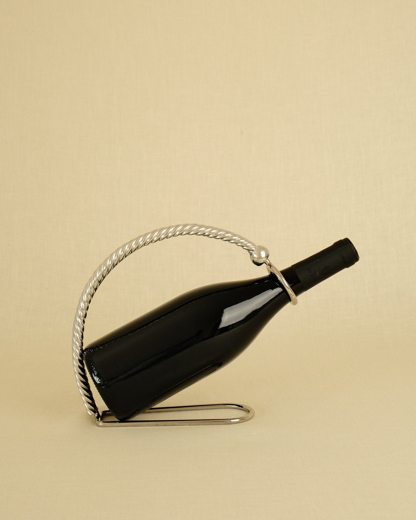 Chrome-Plated Metal Bottle Holder — detail view