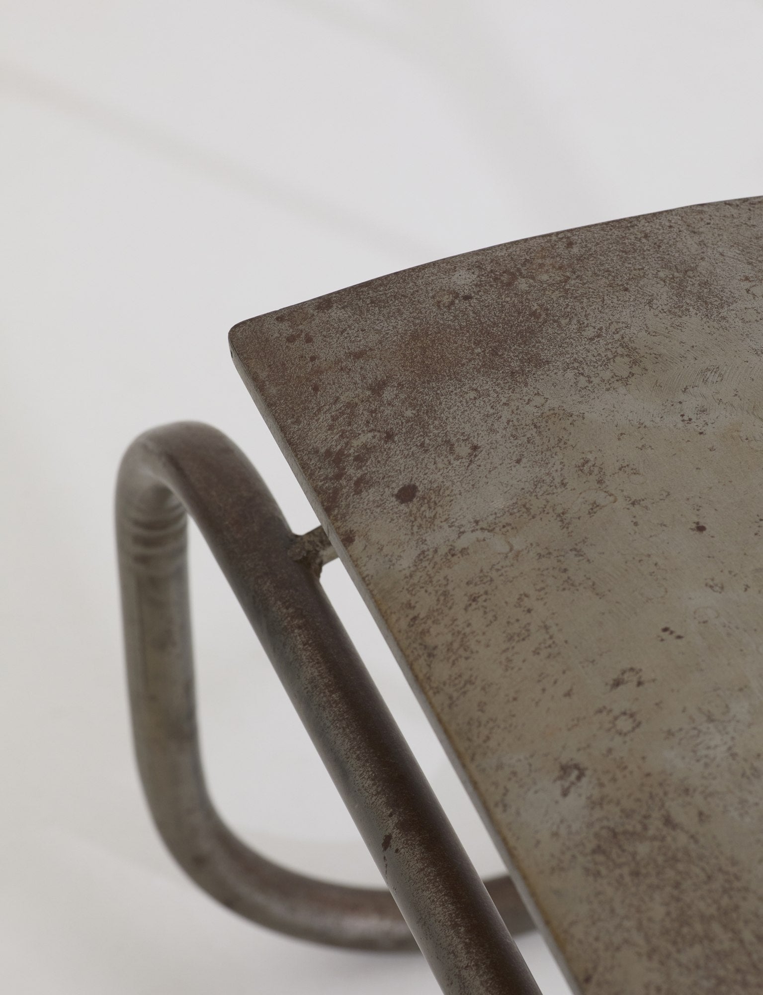 Unique Signed Artist Bench / Settee in Metal — close-up of textured metal surface
