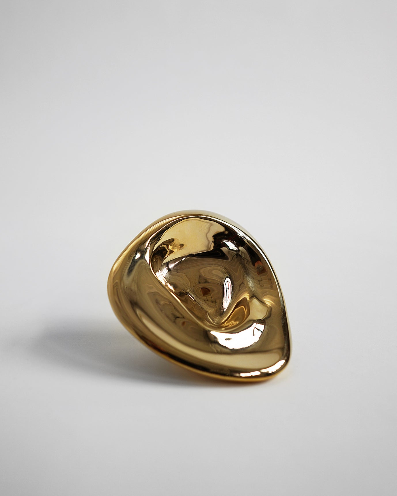 Ripple Hook - Large - Brass — back view highlighting smooth brass finish