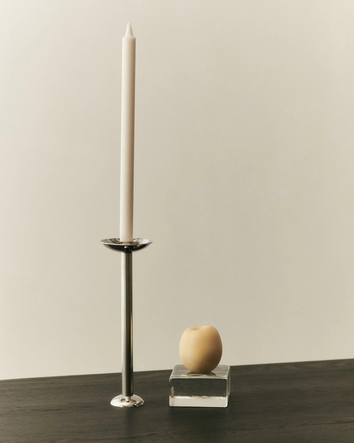 METAL CHAMPAGNE CANDLE HOLDER, TALL — lifestyle setting