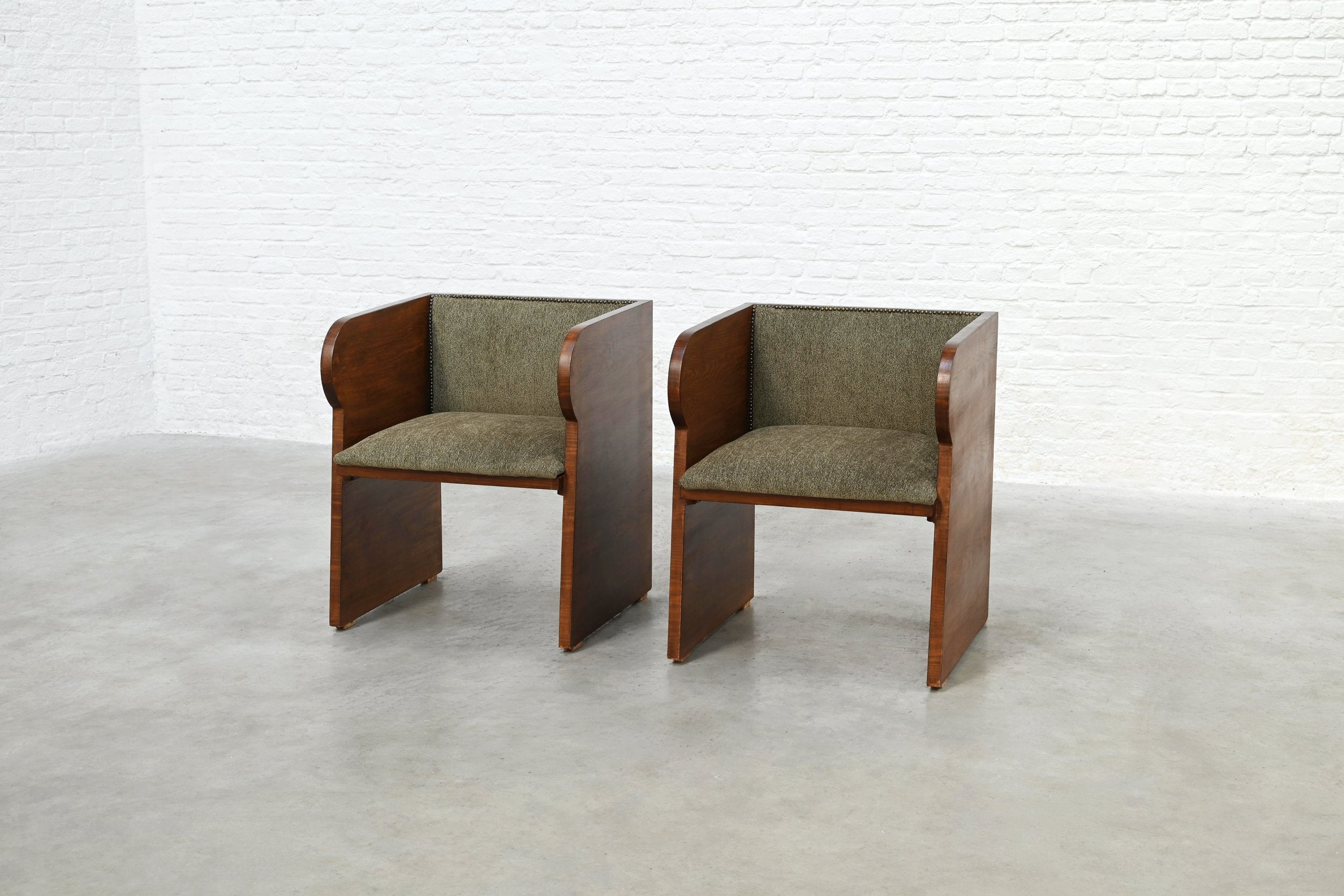 Pair of Swedish Modern Armchairs, Sweden, 1940s — side angle