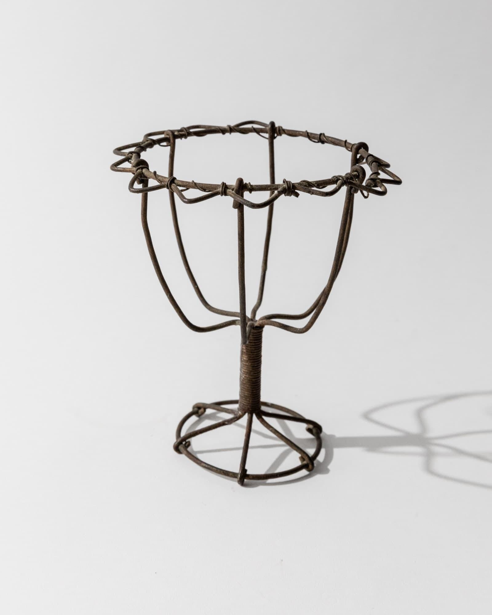 Antique 1850s Iron Wire Candleholder Set of 2