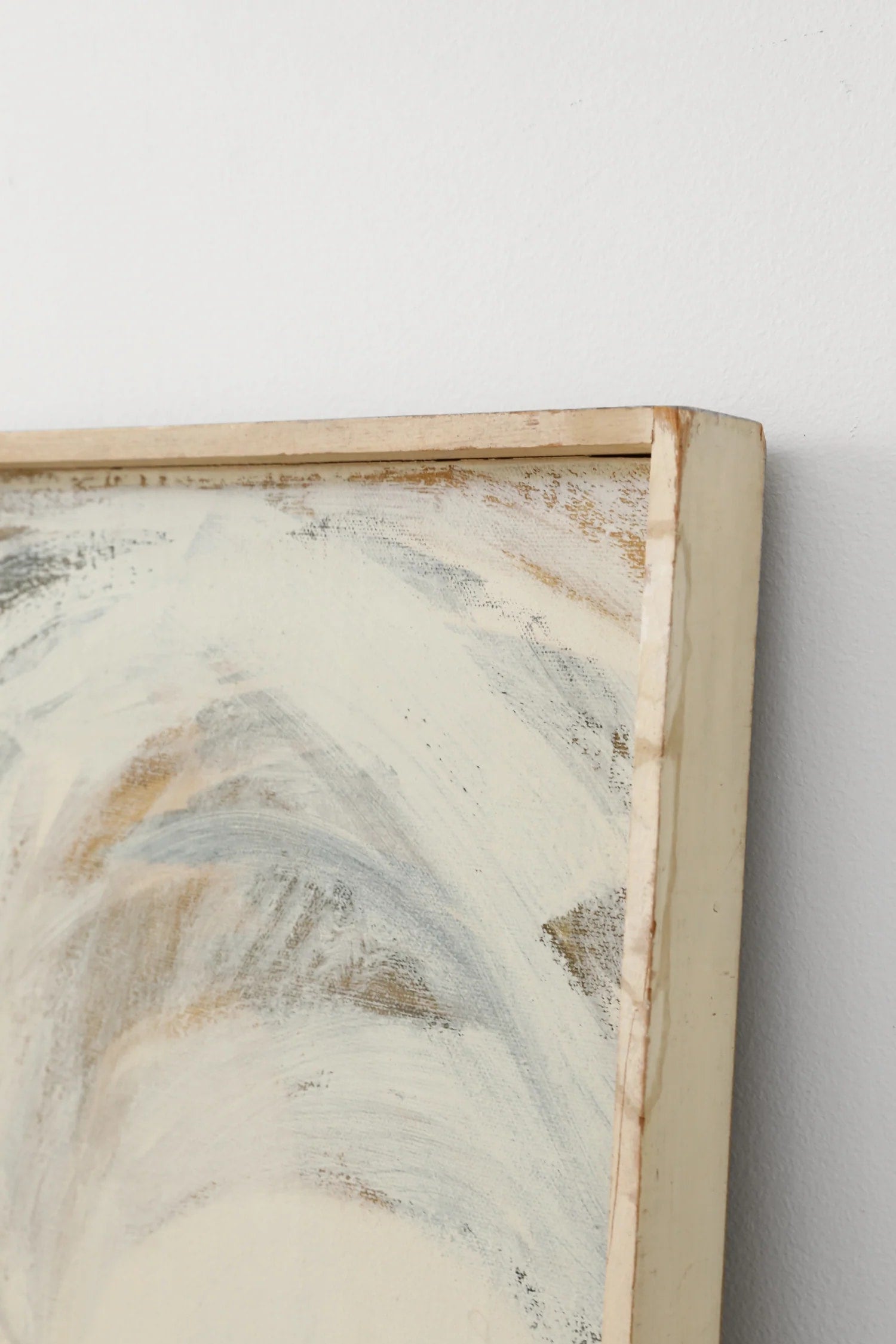 Abstract Figural Painting, 1960s — side angle showing textured canvas edge