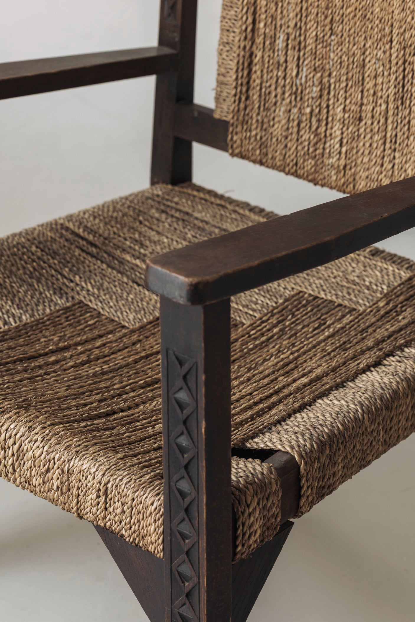 French Modernist Easy Chairs in the Manner of Francis Jourdain, 1940s — close-up