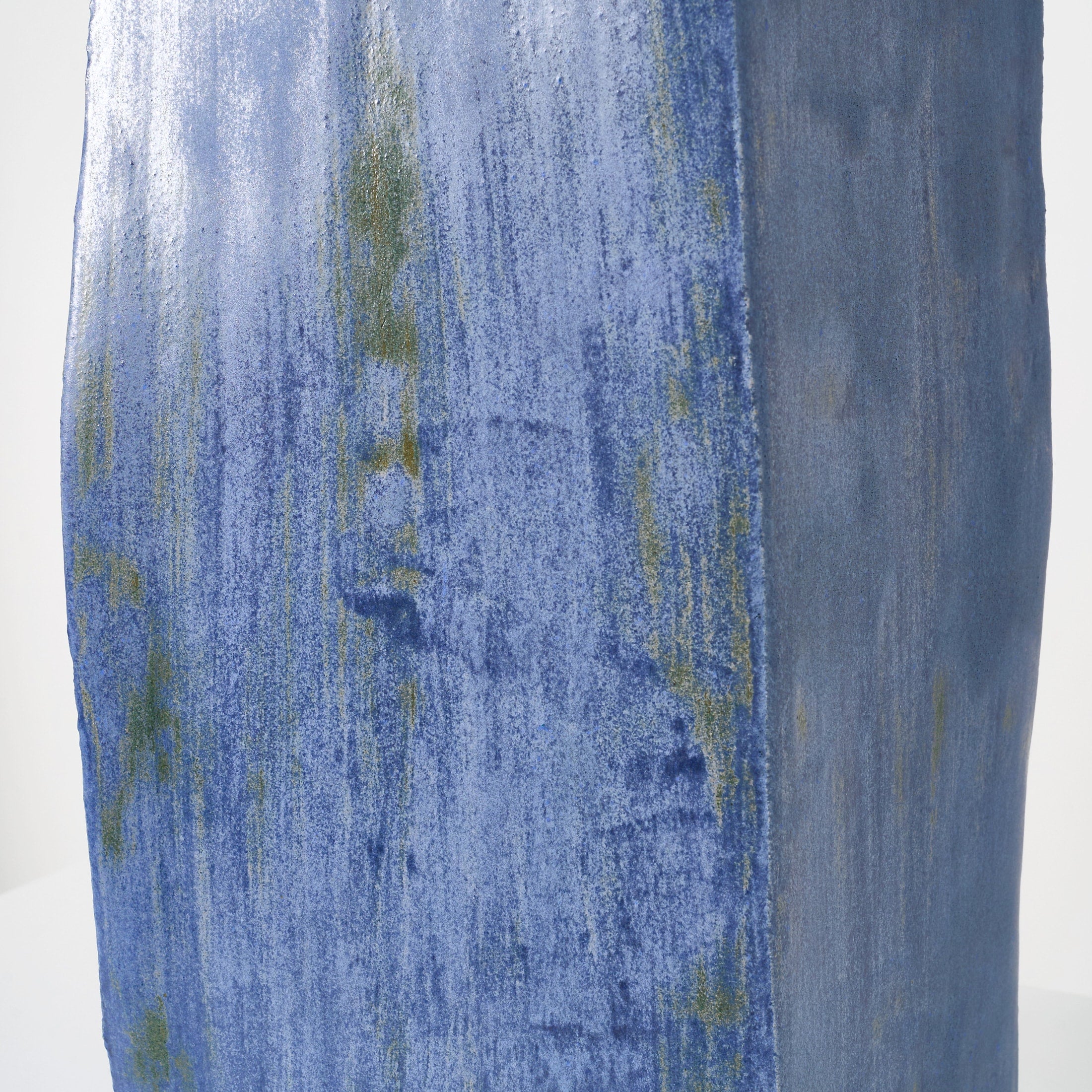 Rectangular Ceramic Lamp — close-up of textured blue ceramic surface