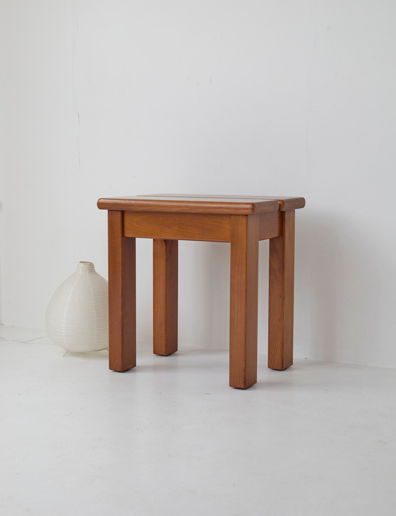 French stool in solid Elm wood by Maison Regain C. 1980 — in context