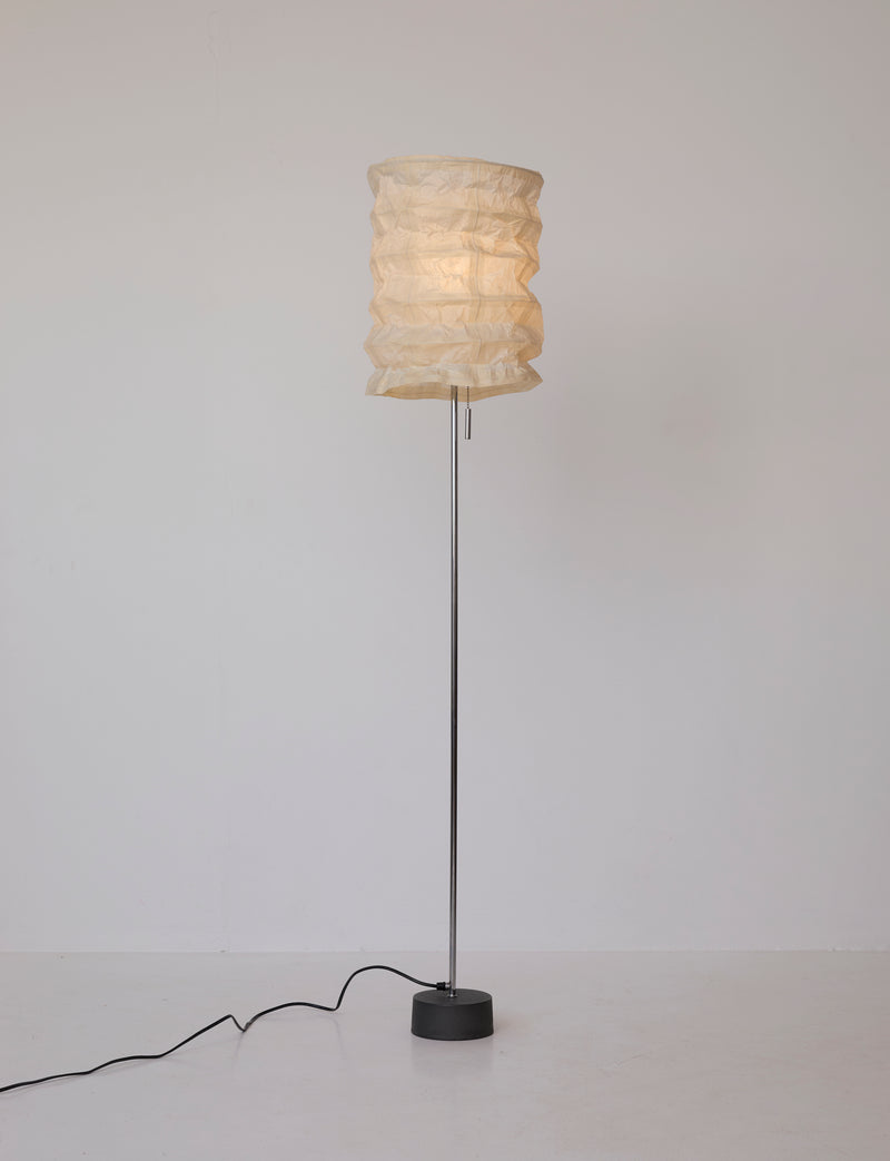 Vintage Ikea paper floor lamp C. 1990 — side angle