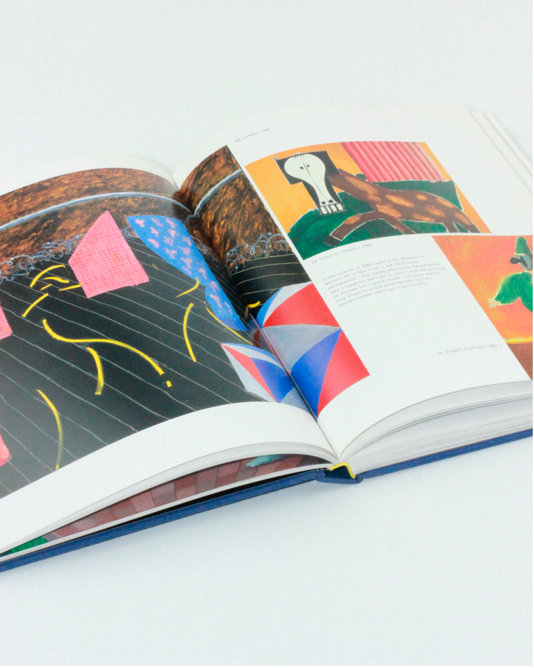 That's the way I see it: David Hockney — top view of open book on white background
