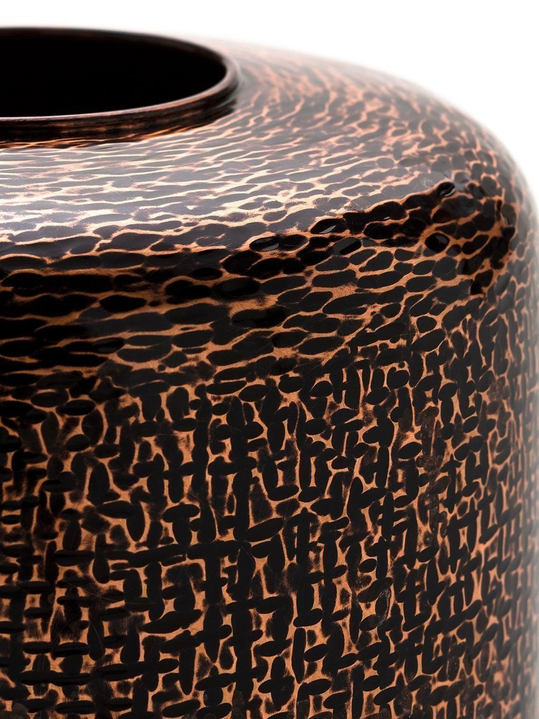 Collectible Modern Copper Vase — close-up of textured copper surface