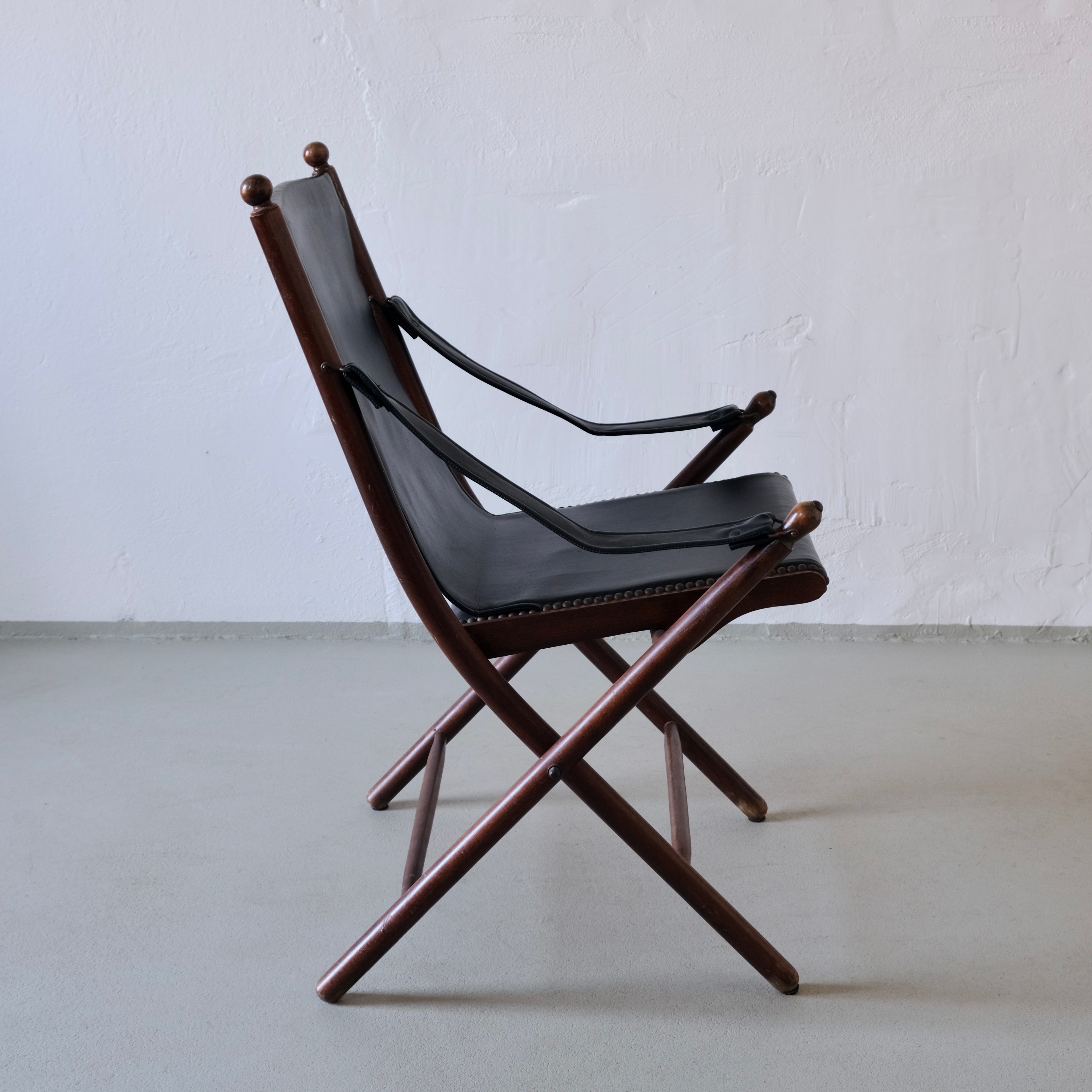 Vintage Folding Chair and Tray Table Set | Campaign Style  — lifestyle setting