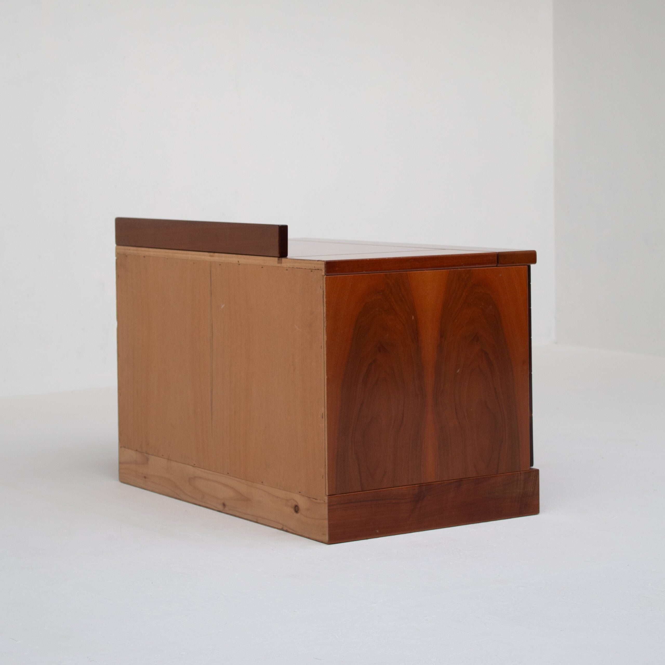 Set of Nightstands in Wood and Brass — side view highlighting wooden finish