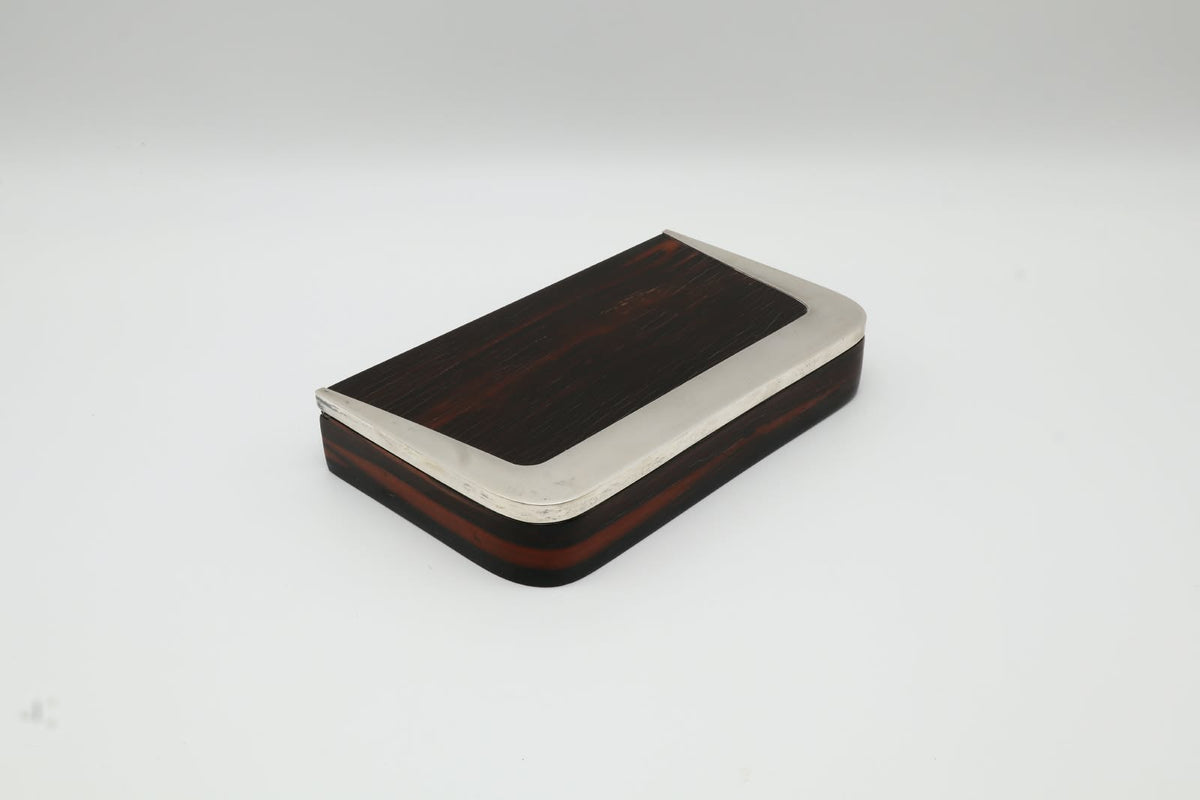 Rare Art Deco Bauhaus Box in Rosewood and Sterling Silver – France, c. 1930 by Forma Finds | The Oblist