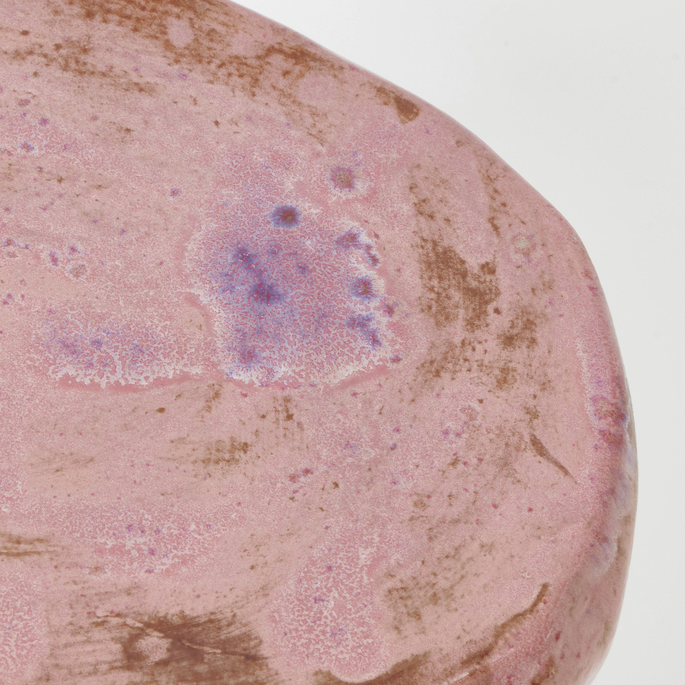 Small Ceramic Side Table — close-up of pink textured surface