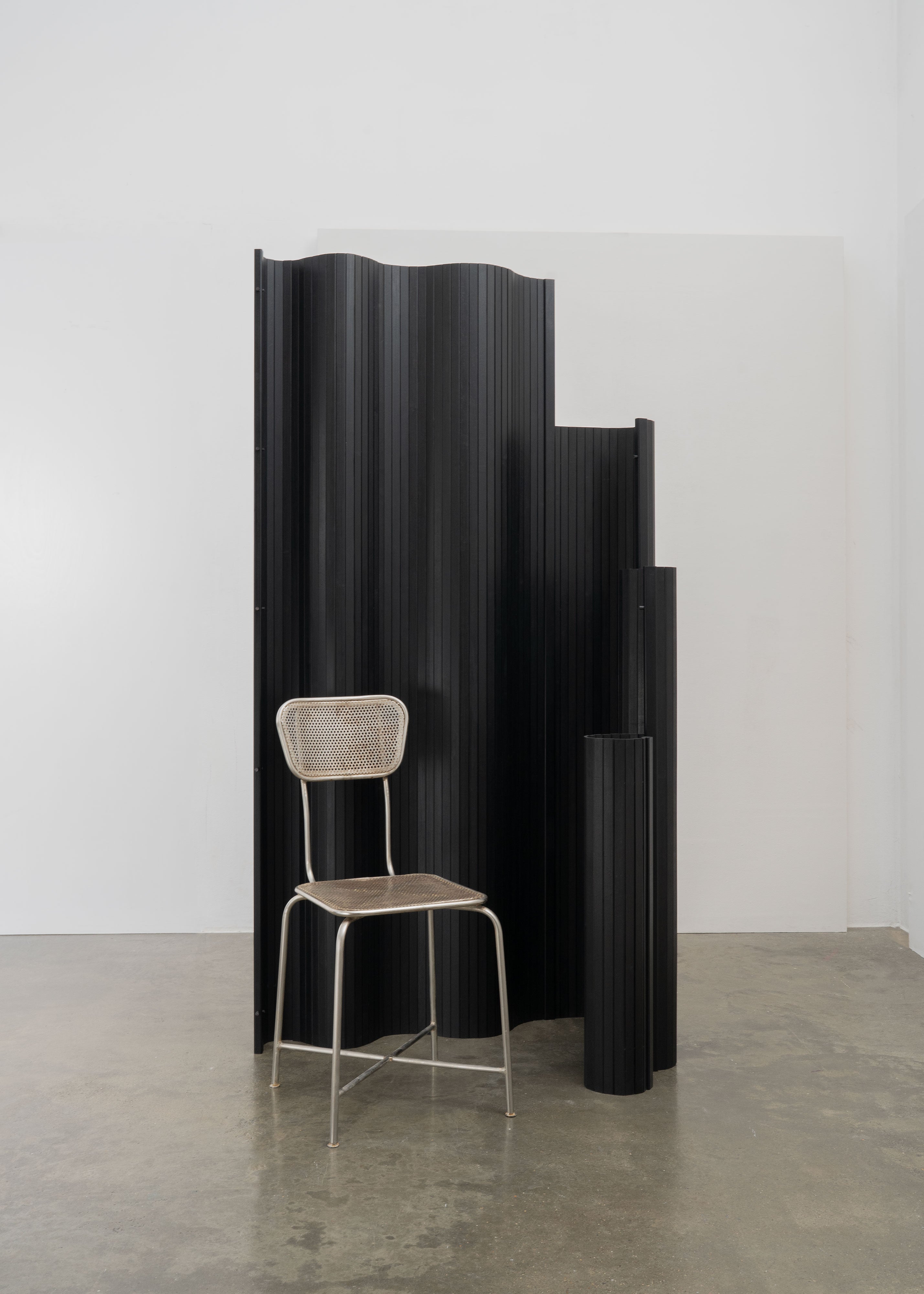 Sculptural Tambour Screen in Fumed Poplar by Tom Roberts