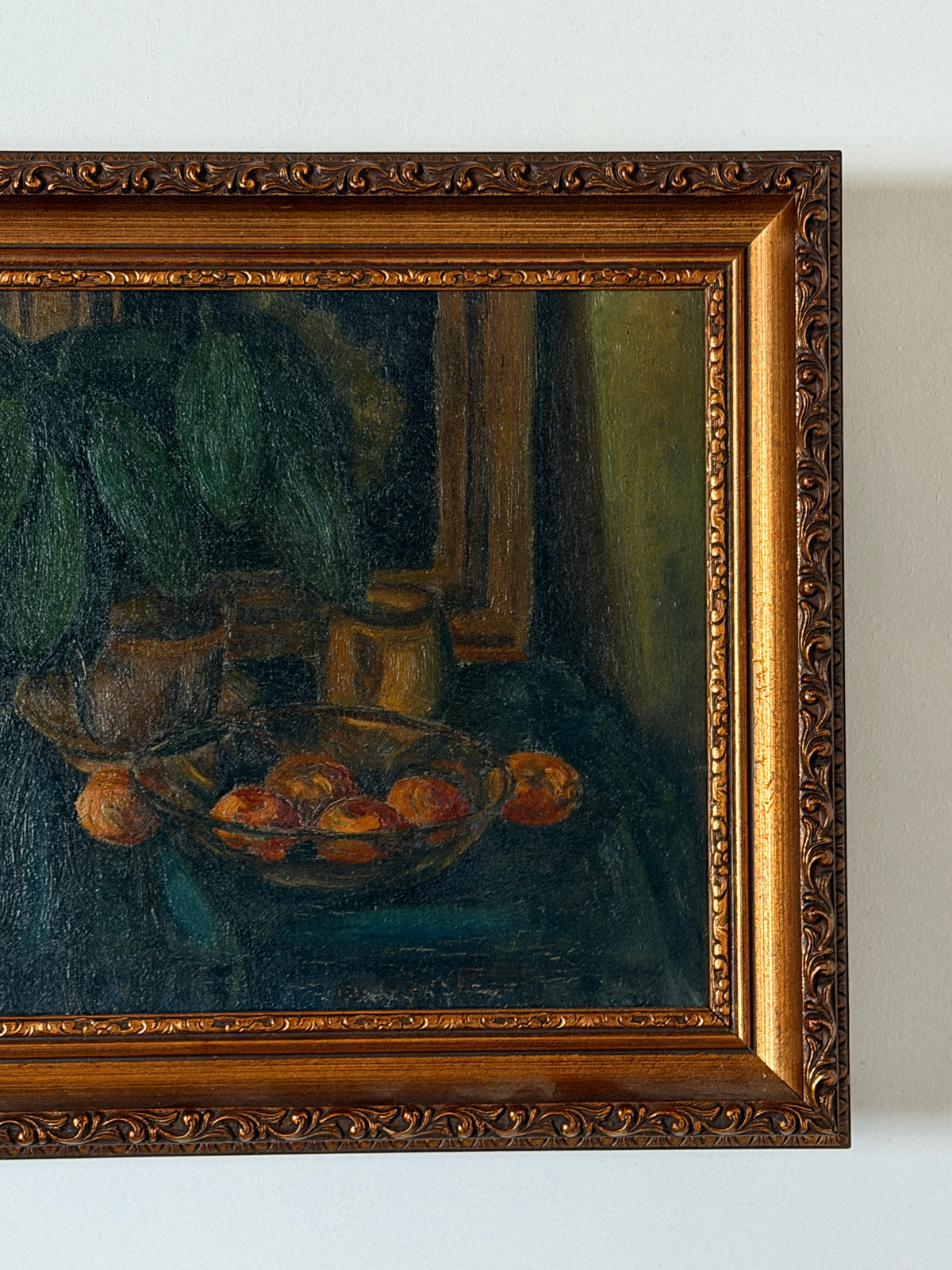 Still Life with Oranges, oil on canvas, probably XIXth century — detail view