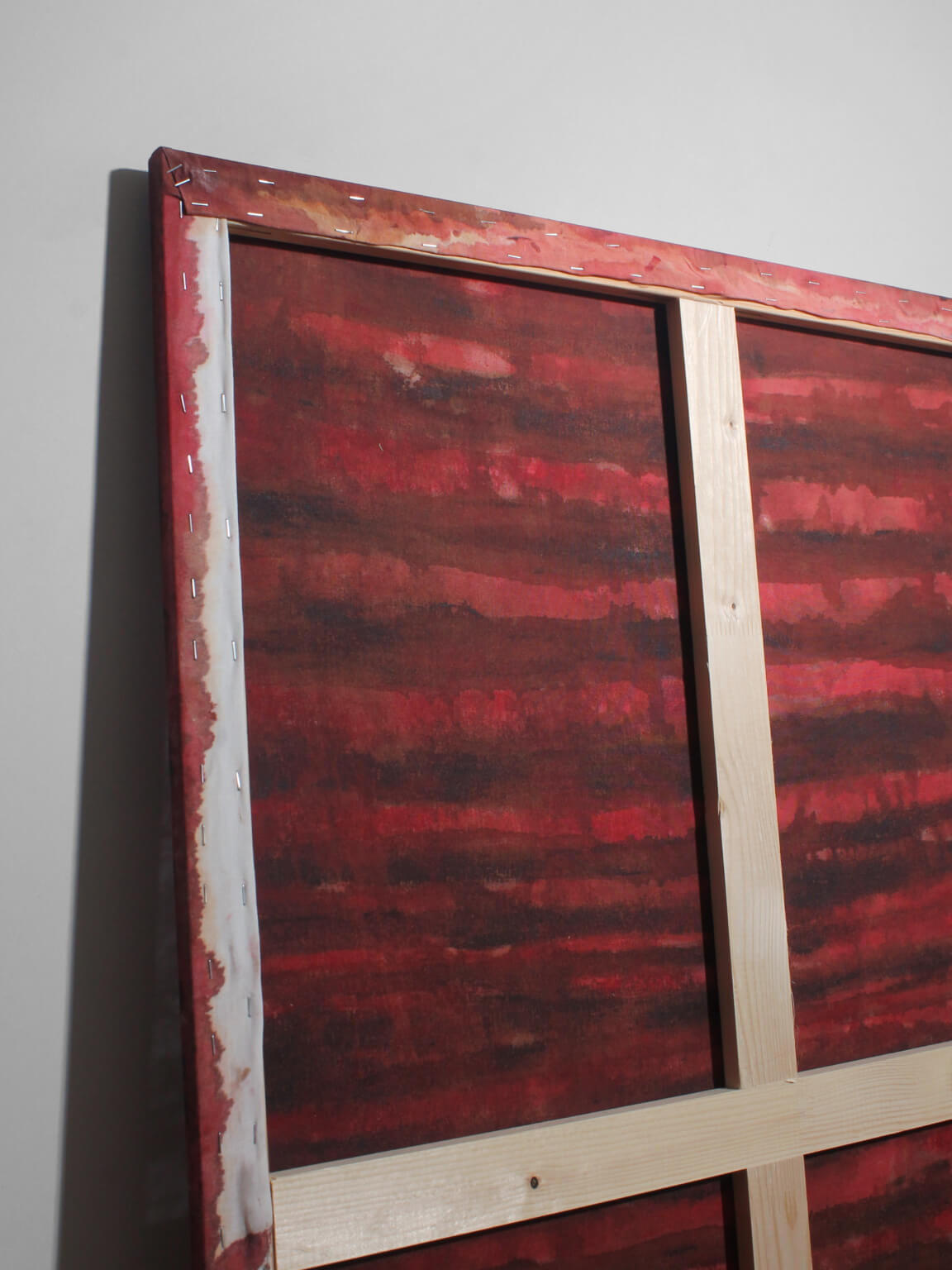 Horizontal Organic Lines In Pink And Black By Karina Savonenko, 80x120cm — alternate view