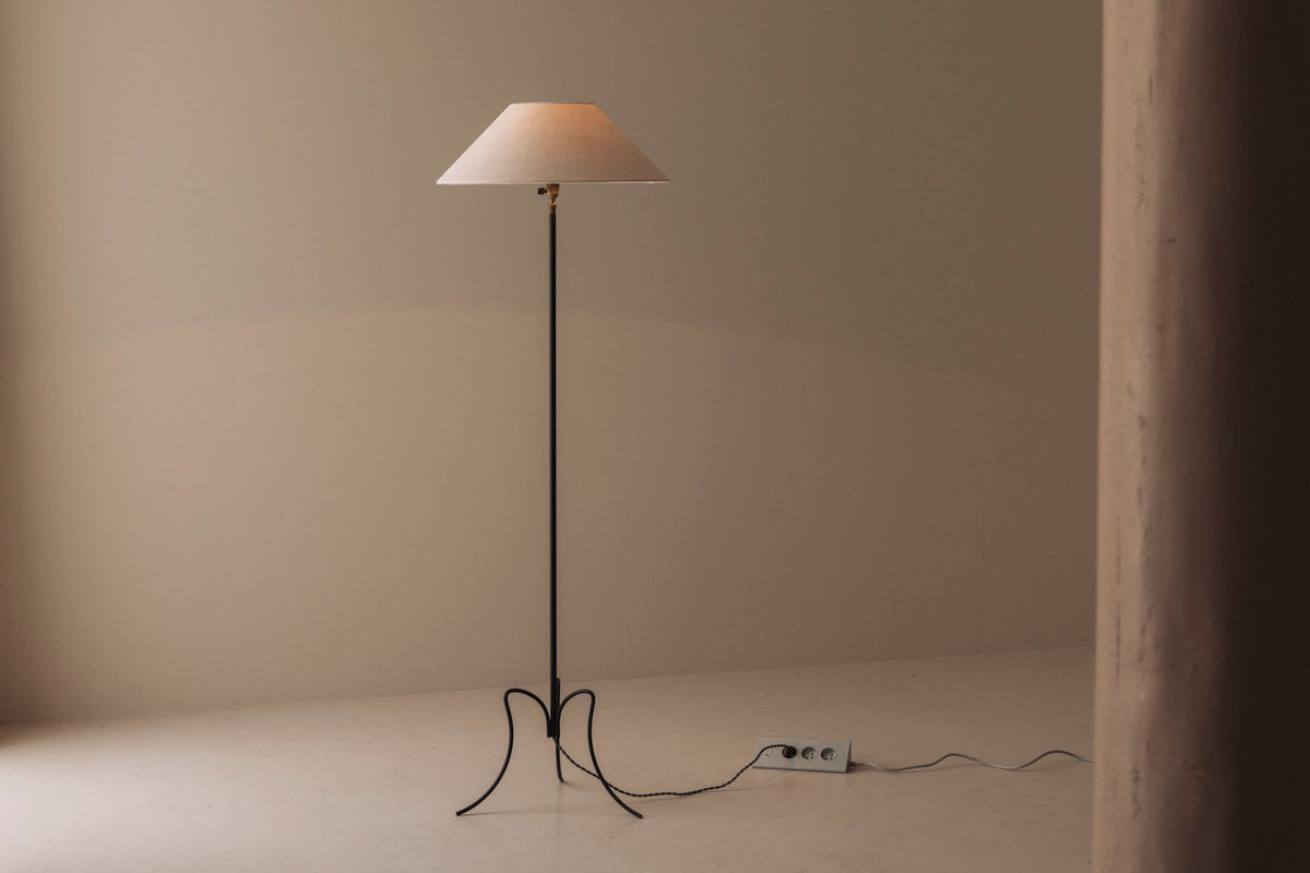 French Sculptural Adjustable Tripod Floor Lamp, 1950s — additional view