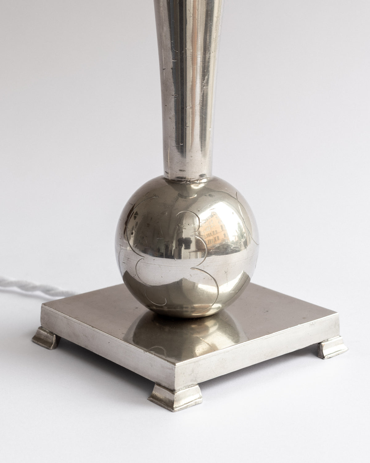 Swedish Art Deco Pewter Table Lamp by GAB, 1934 — lifestyle setting