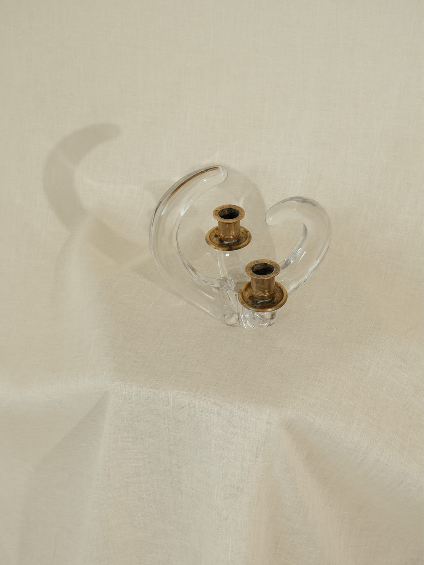 Schneider Crystal Double Candlestick — close-up