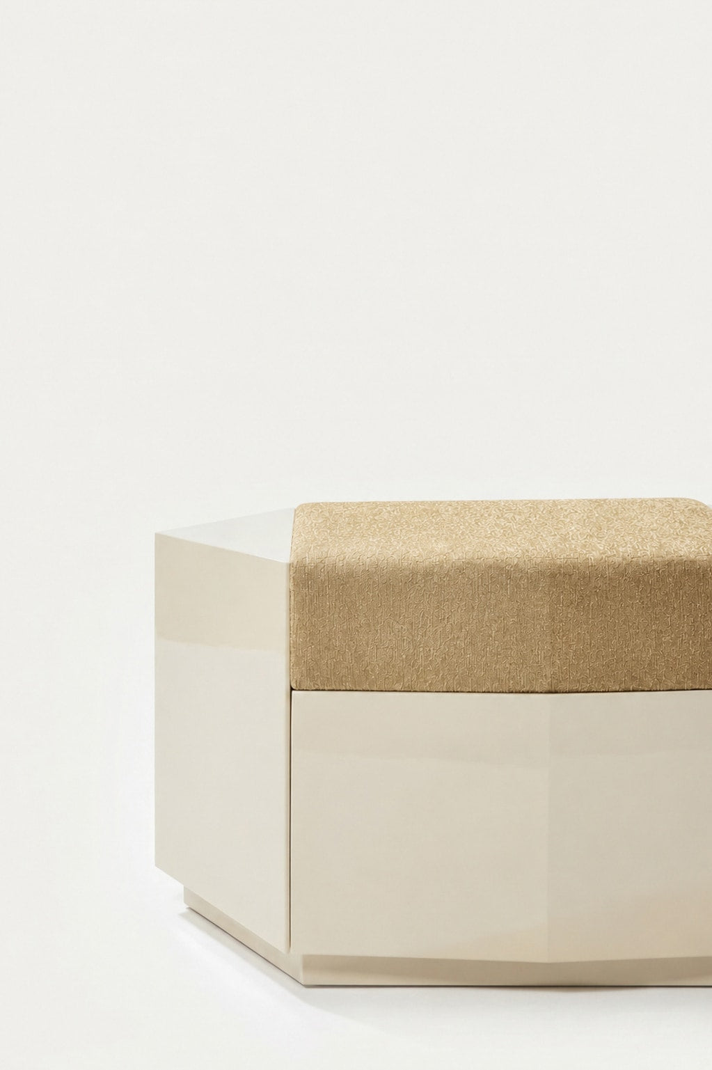 Ame I  Lacquer Ottoman — side angle