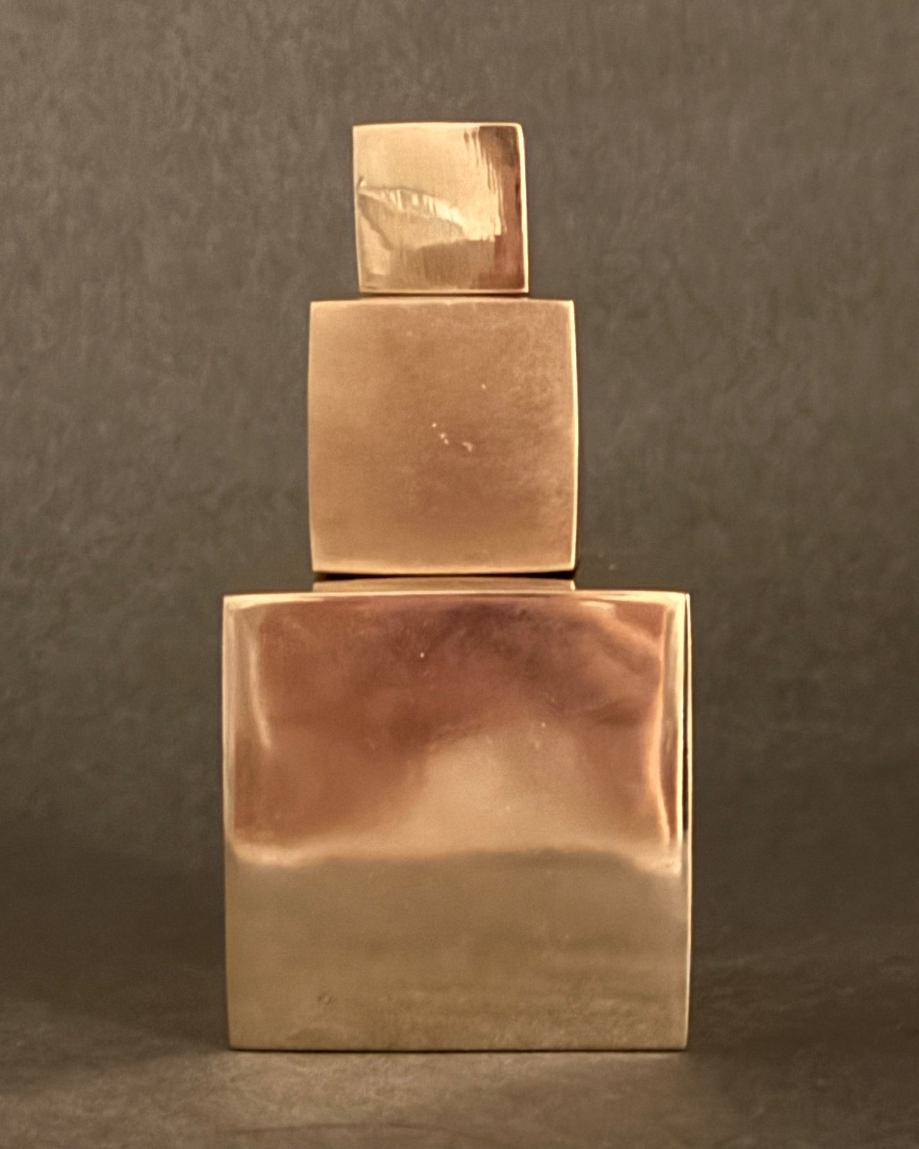 CUBE Cabinet Knob Medium — close-up of textured brass finish