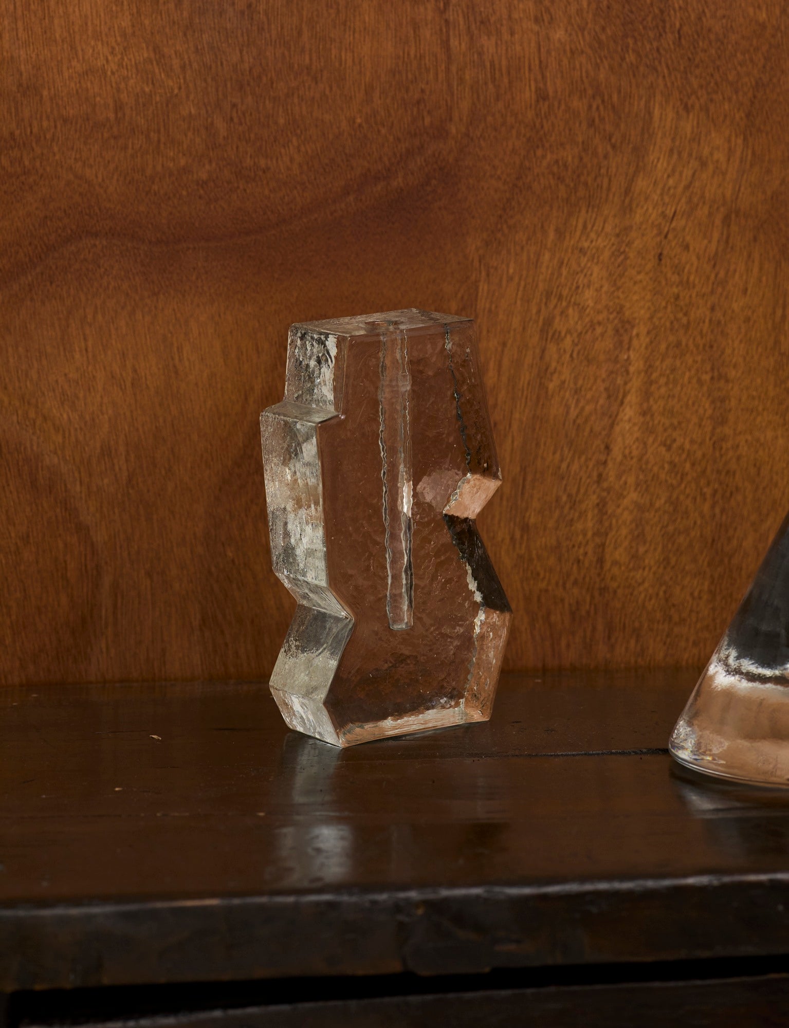 Sculptural Unifleur / Stem Vase in European glass c. 1960-70 — alternate view
