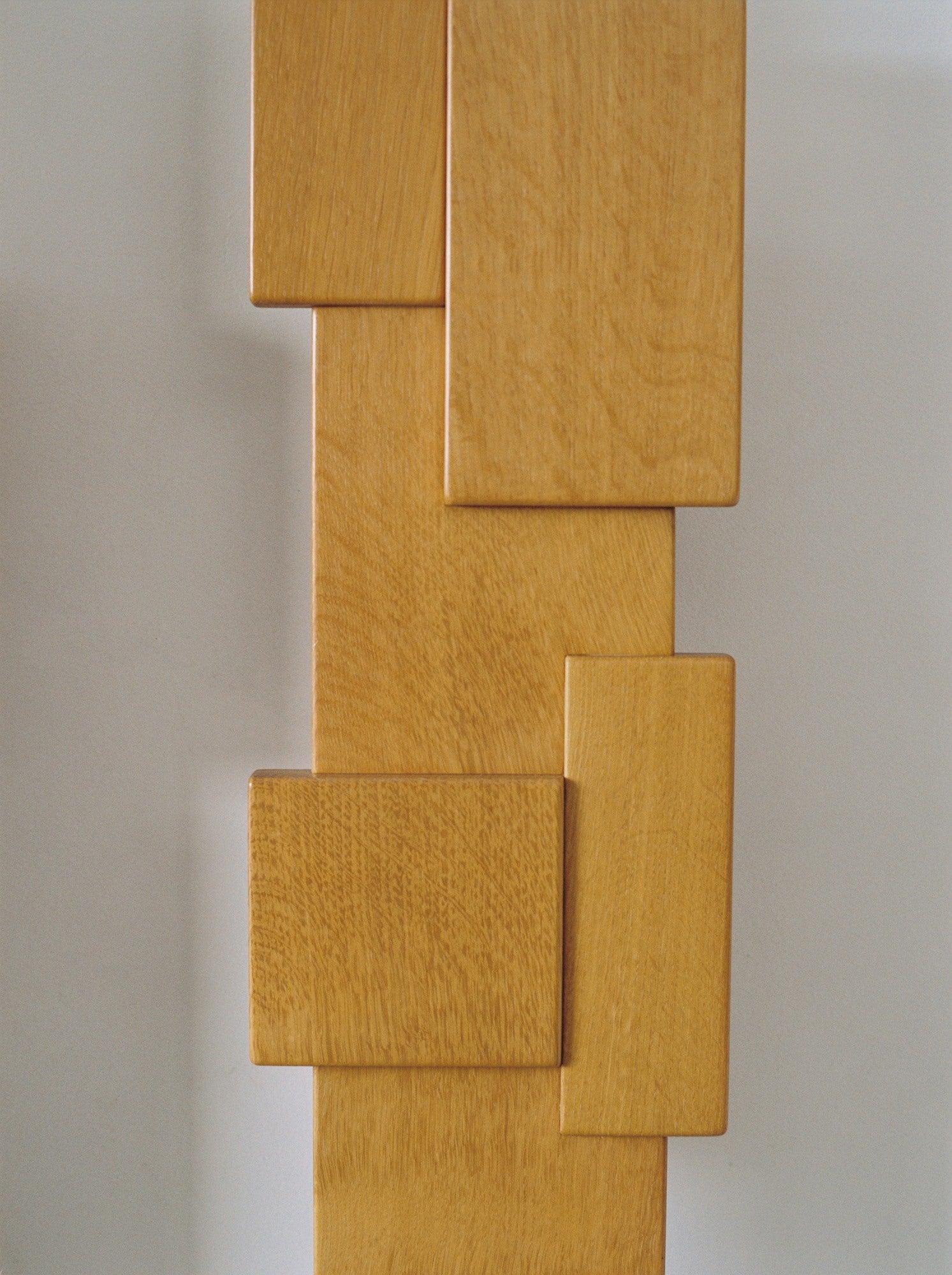 Vintage Set of Two French Oak Wood Sculptural Lamps Wall Lights C. 1980