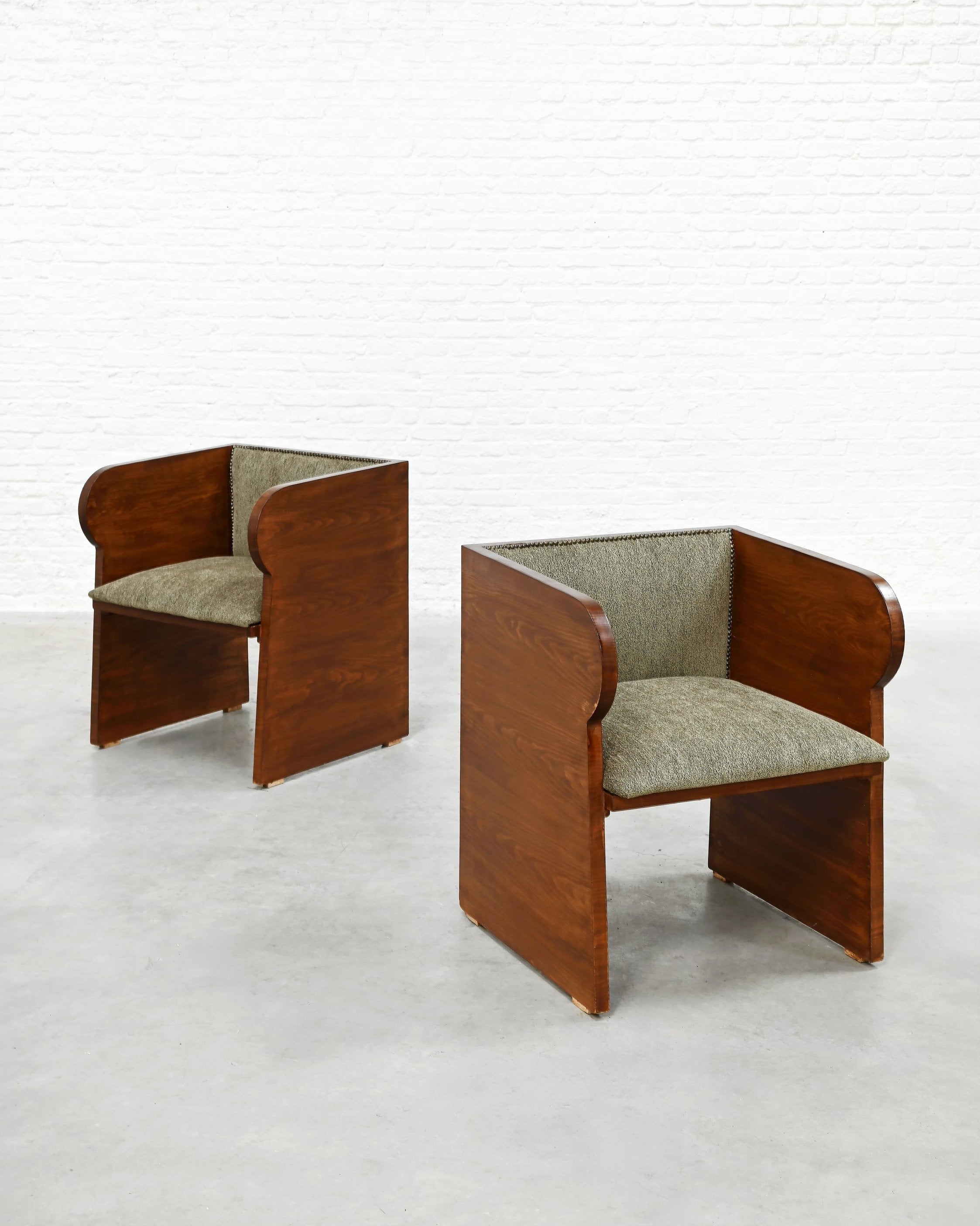 Pair of Swedish Modern Armchairs, Sweden, 1940s by Introverso | The Oblist