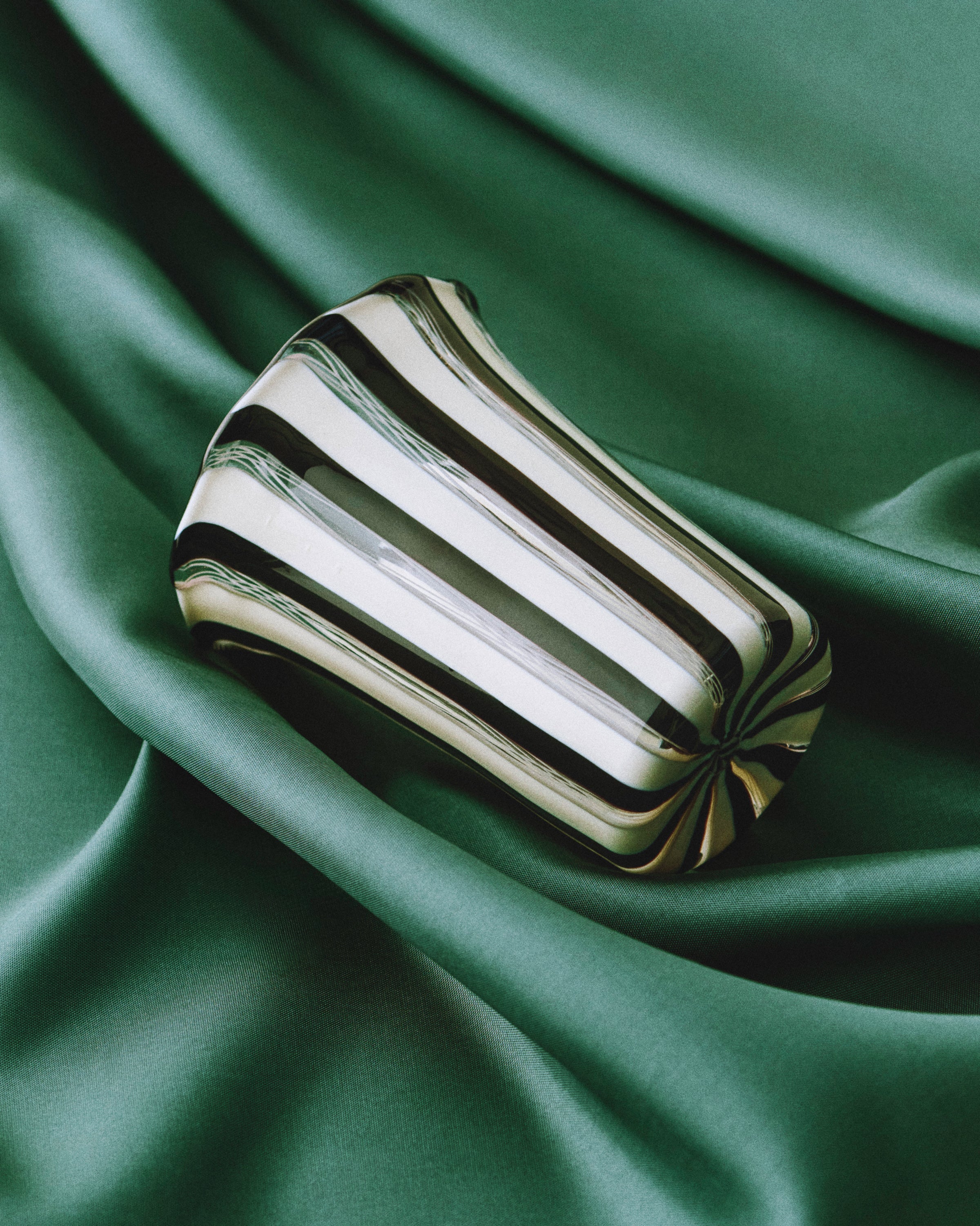Clara Glasses - Set of four — angled view on green fabric