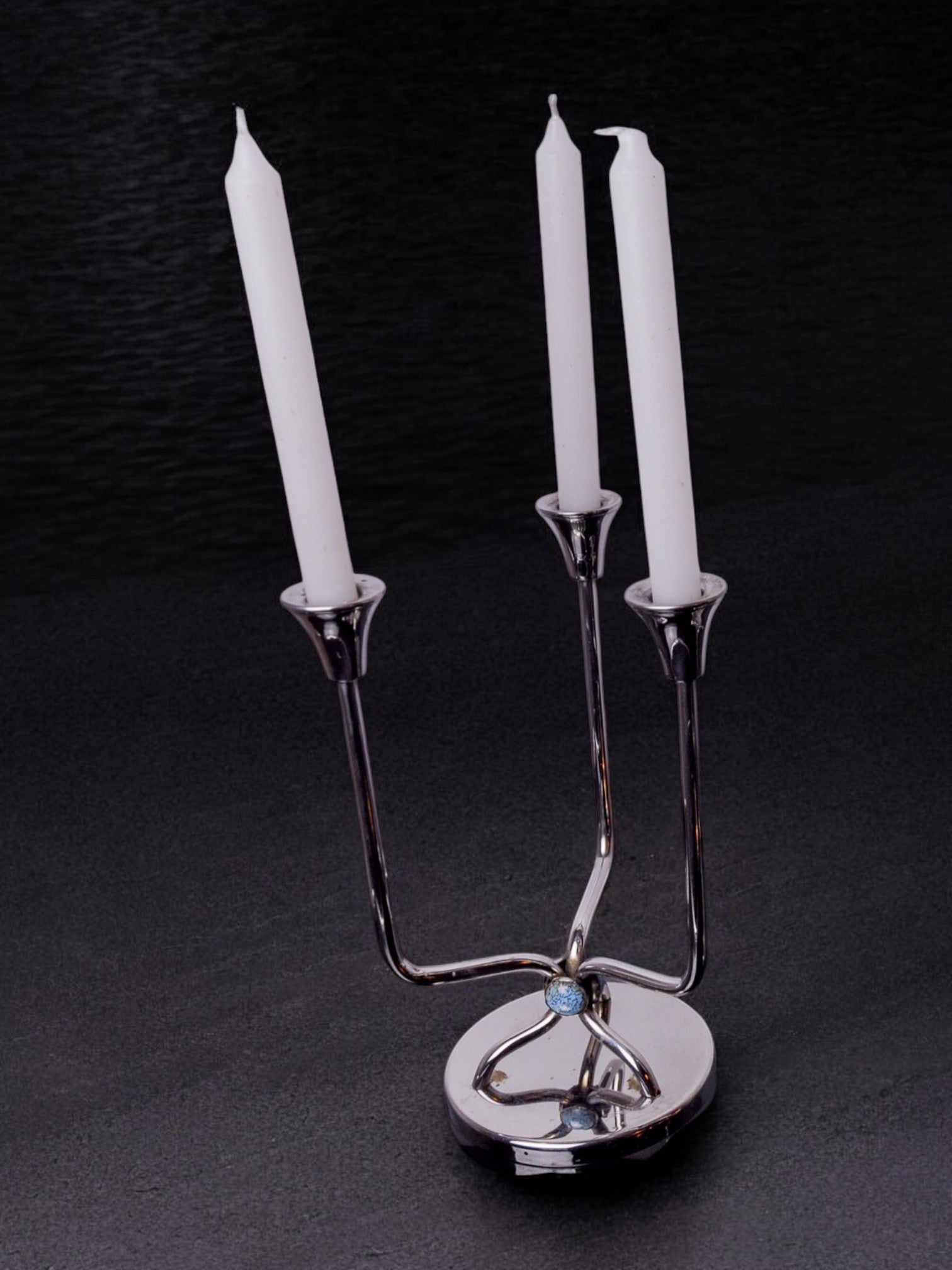 Stainless Steel Candleholder, Spain, 1970s — lifestyle setting
