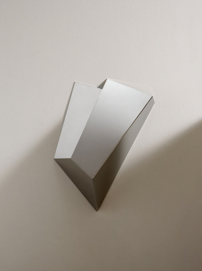 Katoptris Nickel Wall Light — angled view highlighting reflective surface