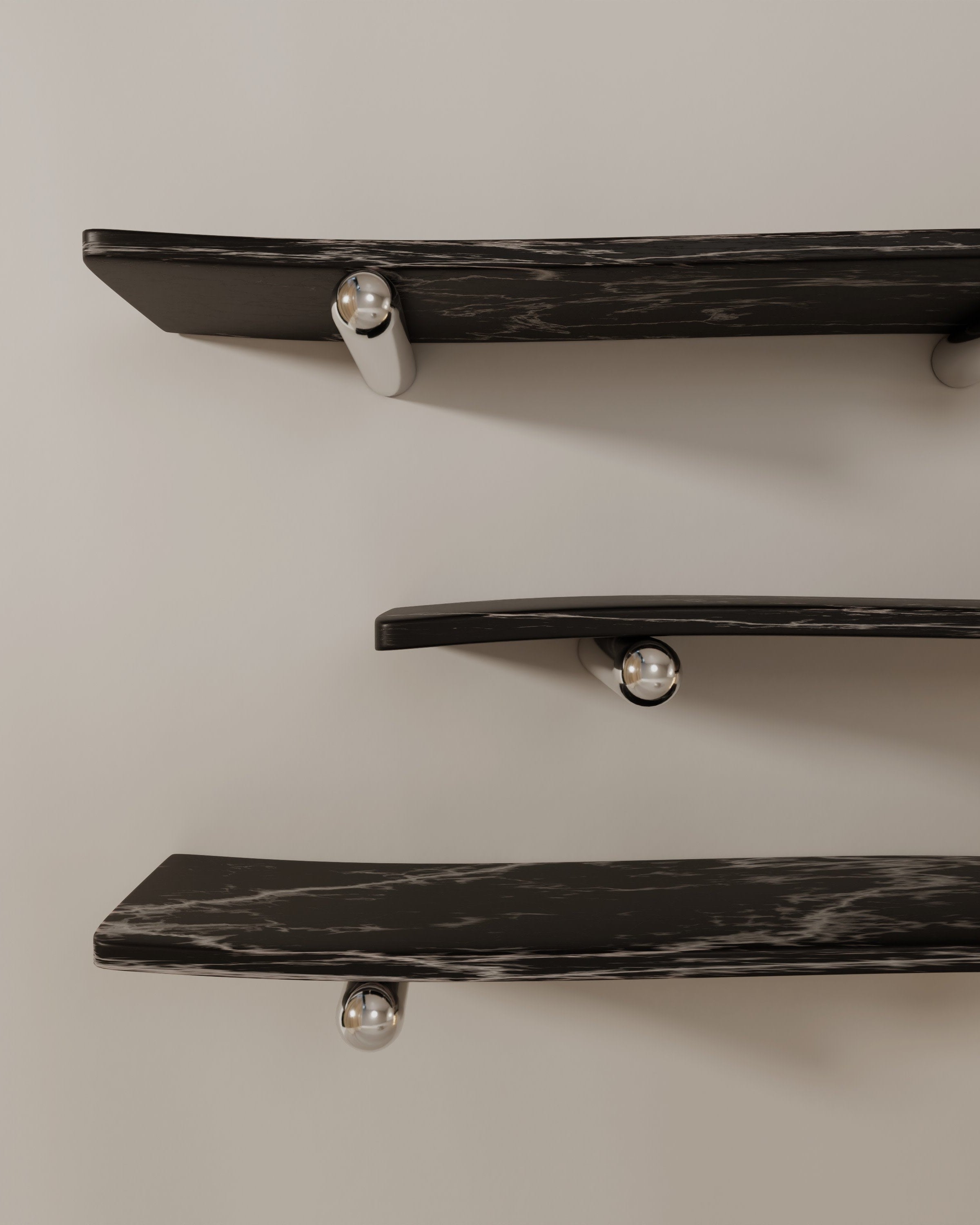 “VELO” Shelves | Marble Stainless Steel