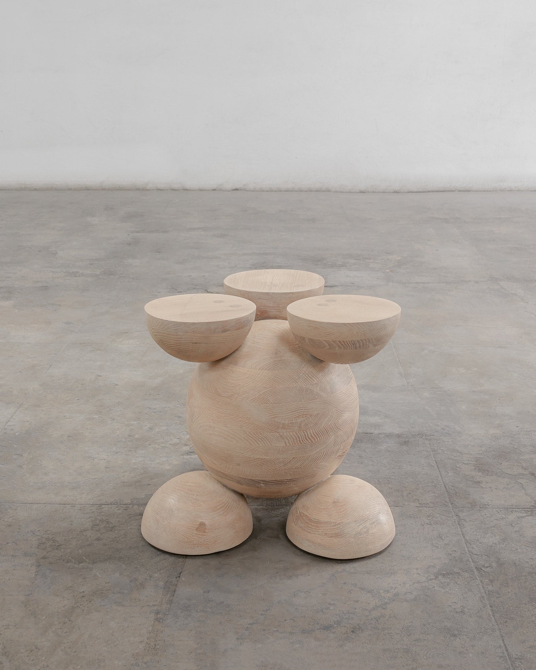 Solid Oak Sculptural Stool - BLEO III by Daniel Couttolenc