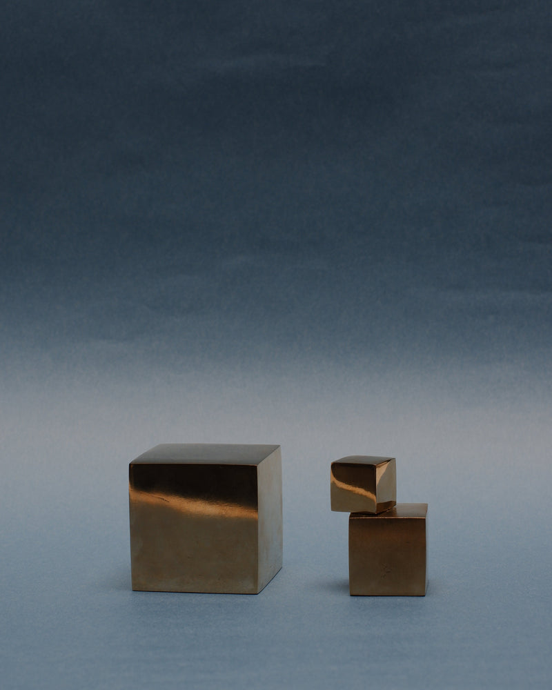 CUBE Cabinet Knob Small by Maha Alavi | The Oblist — polished brass finish
