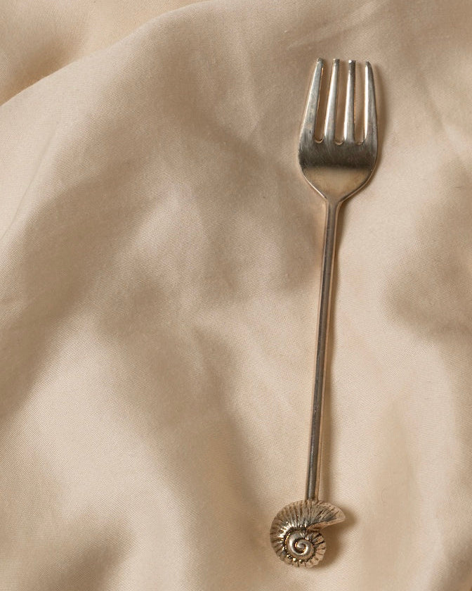 Silver Shell Fork Set of Two by Les Objets Amsterdam | The Oblist — stainless steel, modern design