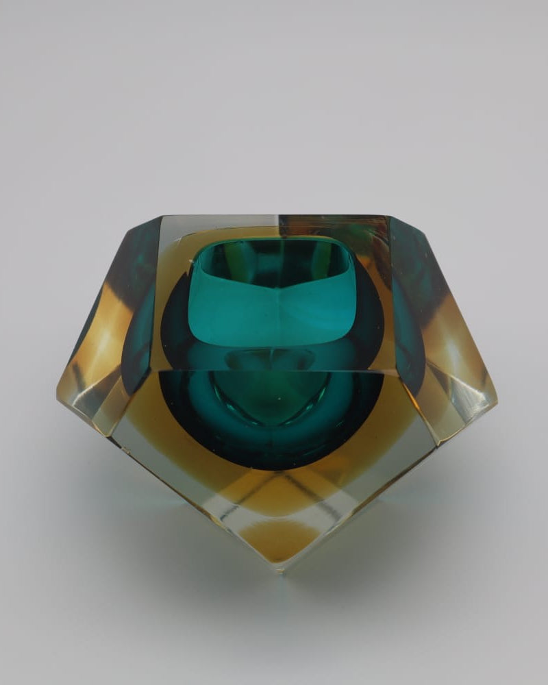 Cendrier en verre de Murano en diamant par Flavio Poli pour Seguso des années 60